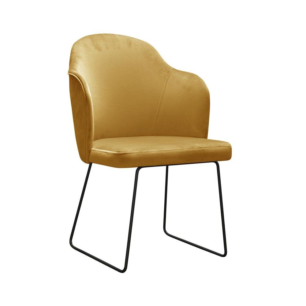 Gelb Design Praxis Stühle Sitz Polster Kanzlei Warte JVmoebel Ess Stuhl, Textil Stuhl Zimmer Stoff