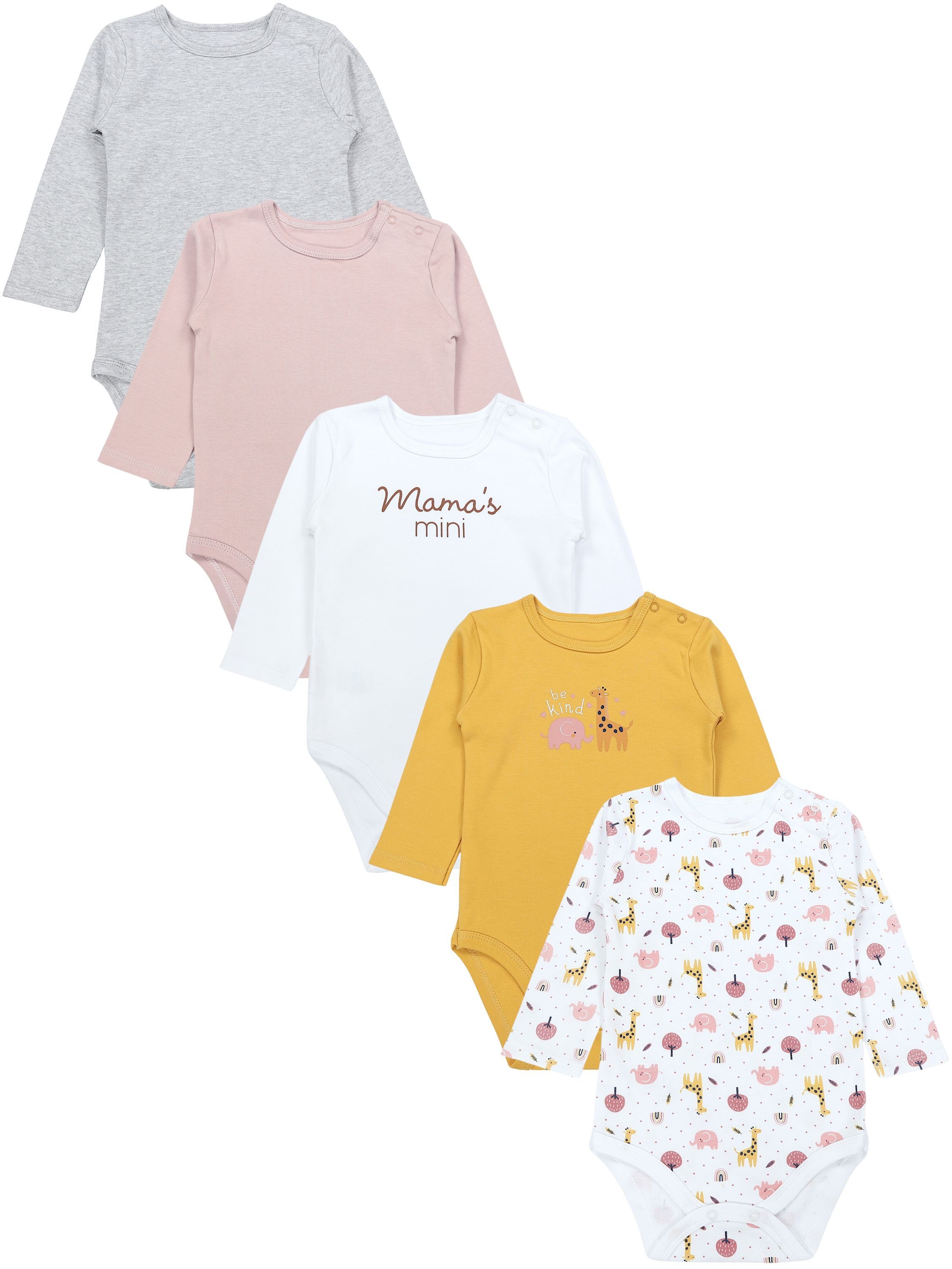 TupTam Langarmbody Baby Langarmbodys, bedruckt Unisex 5er-Pack