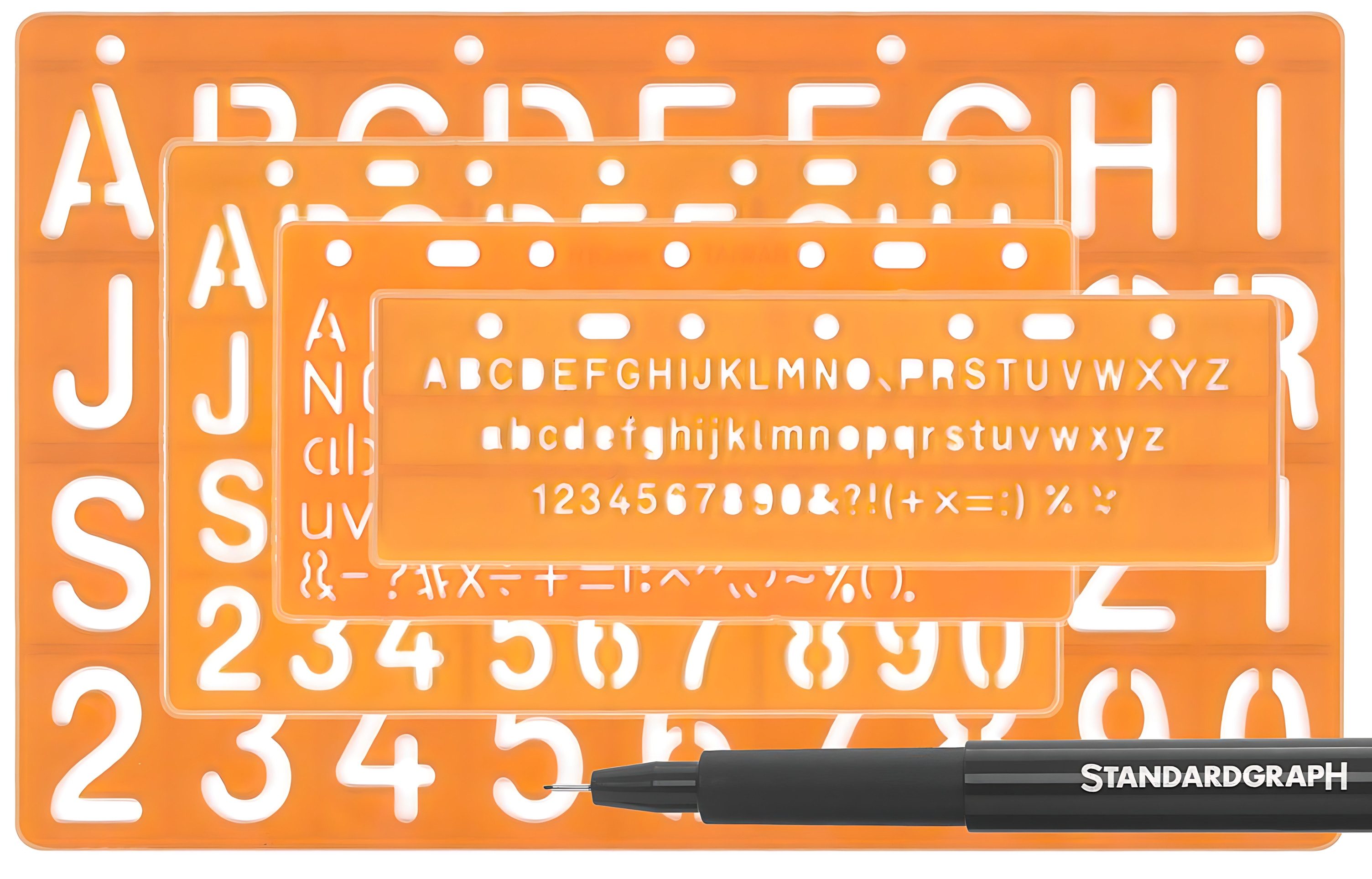 Plastic Lettering Stencil Kit Letters & Numbers Alphabet 5mm to
