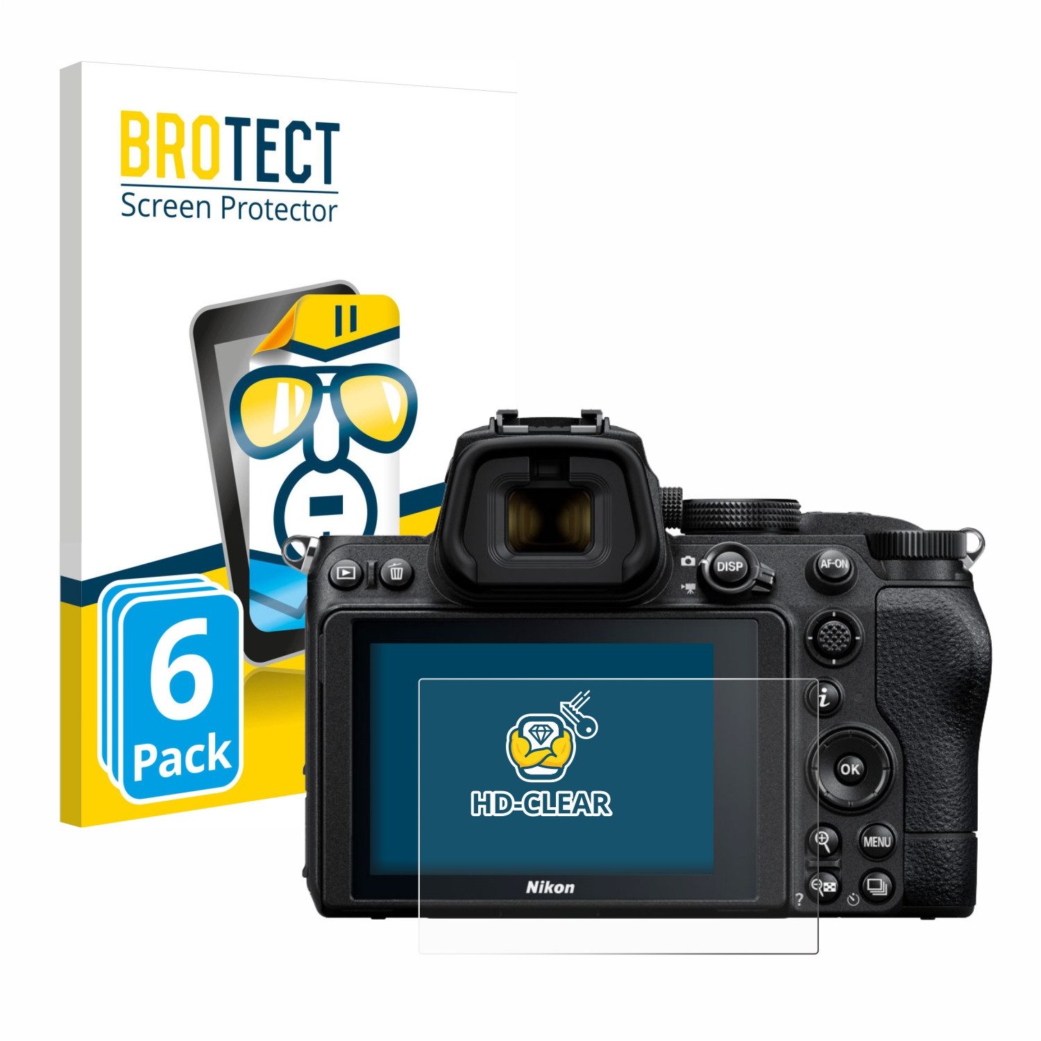 BROTECT Displayschutzfolie Schutzfolie für Nikon Z 5, 6 Stück, Displayschutz Schutz Folie Klar Transparent