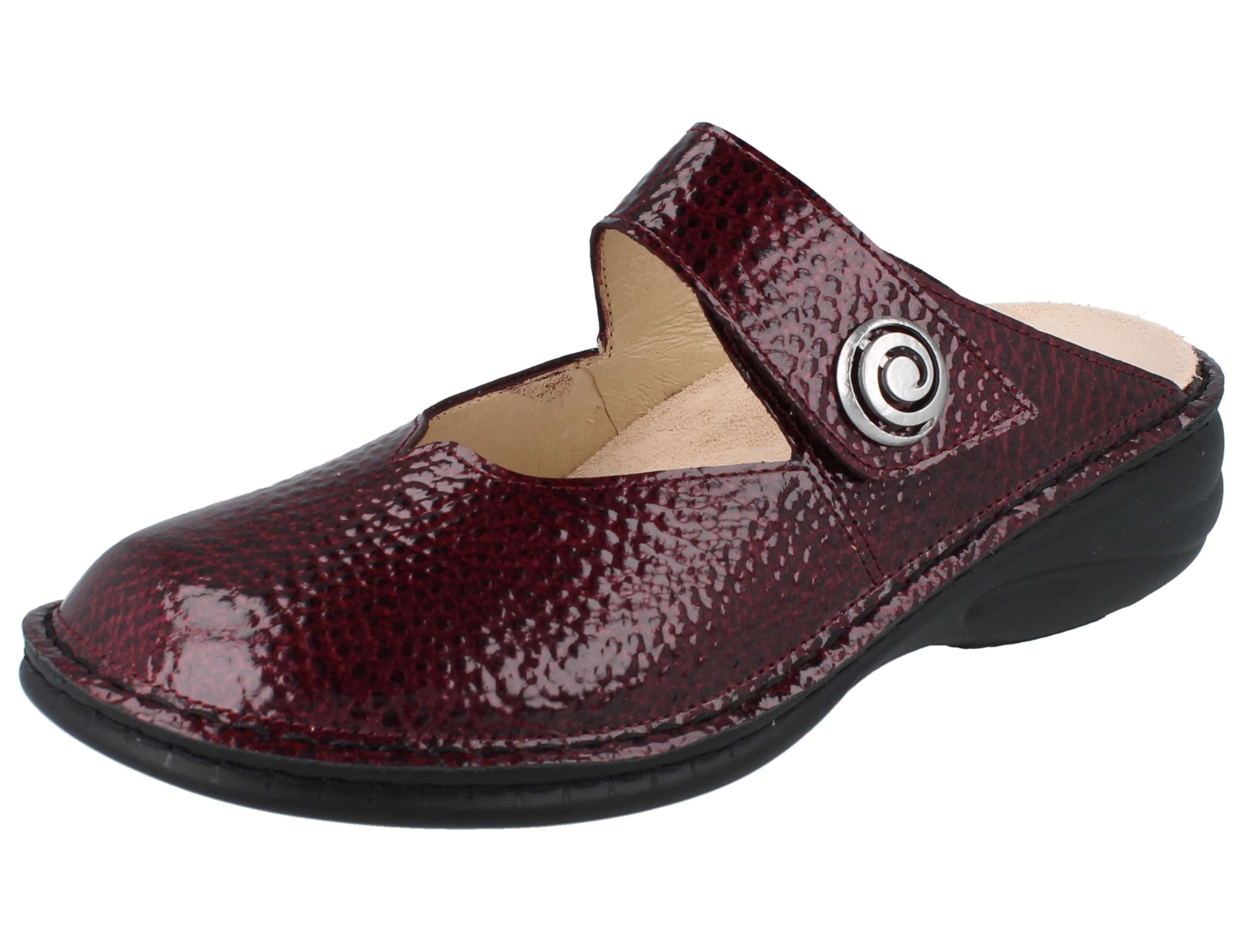 Finn Comfort FINN COMFORT Canaro Damen Clog dunkelrot Lackleder - Größe: 38 Clog Wechselfußbett