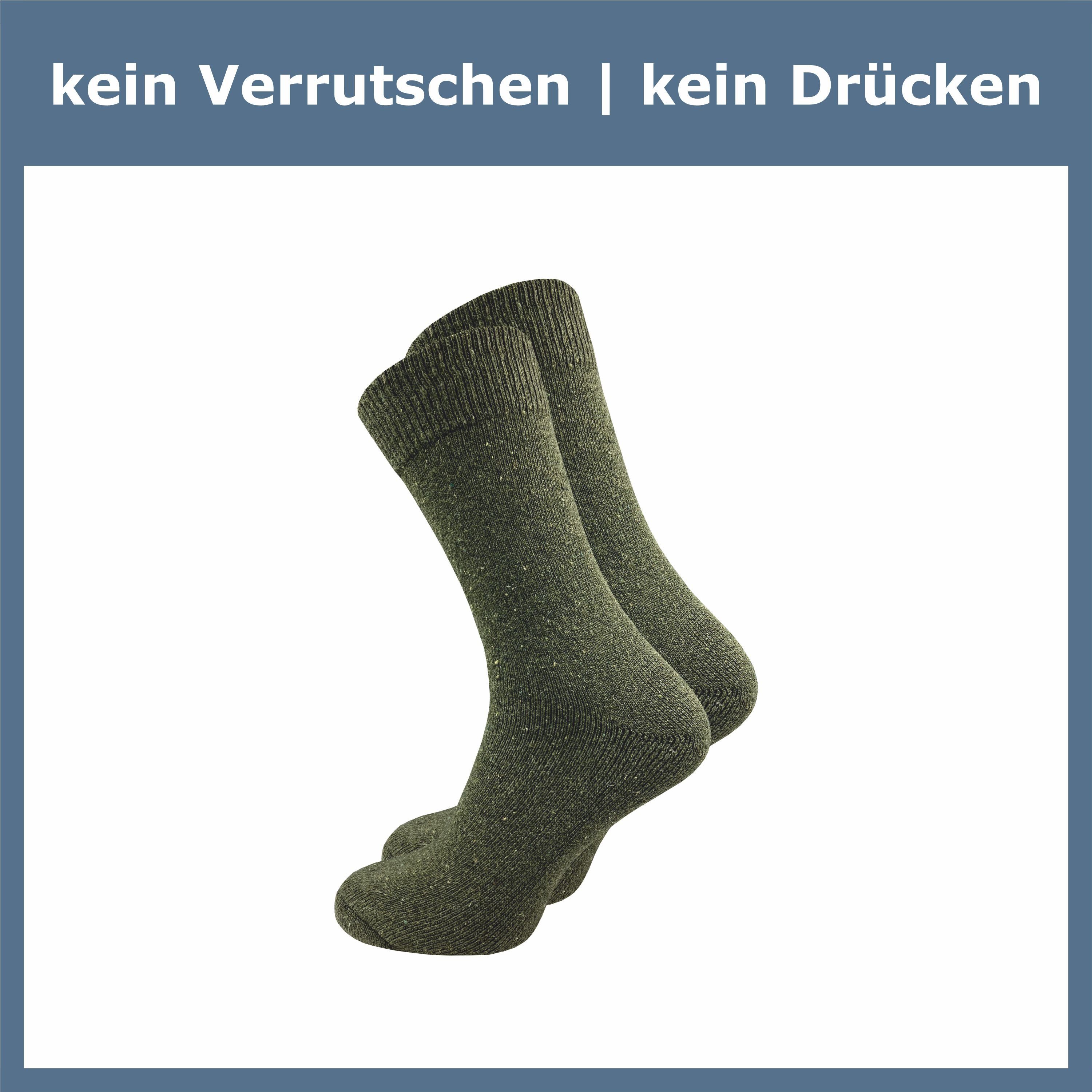 GAWILO Freizeitsocken für Herren, robuste Army Socken zum Wandern und Jagen aus Wolle (70) (10 Paar) mit dicker Frotteesohle