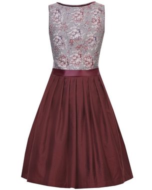 MarJo Dirndl 'Rita' mit Spitzenschürze 698465, Wine 65cm