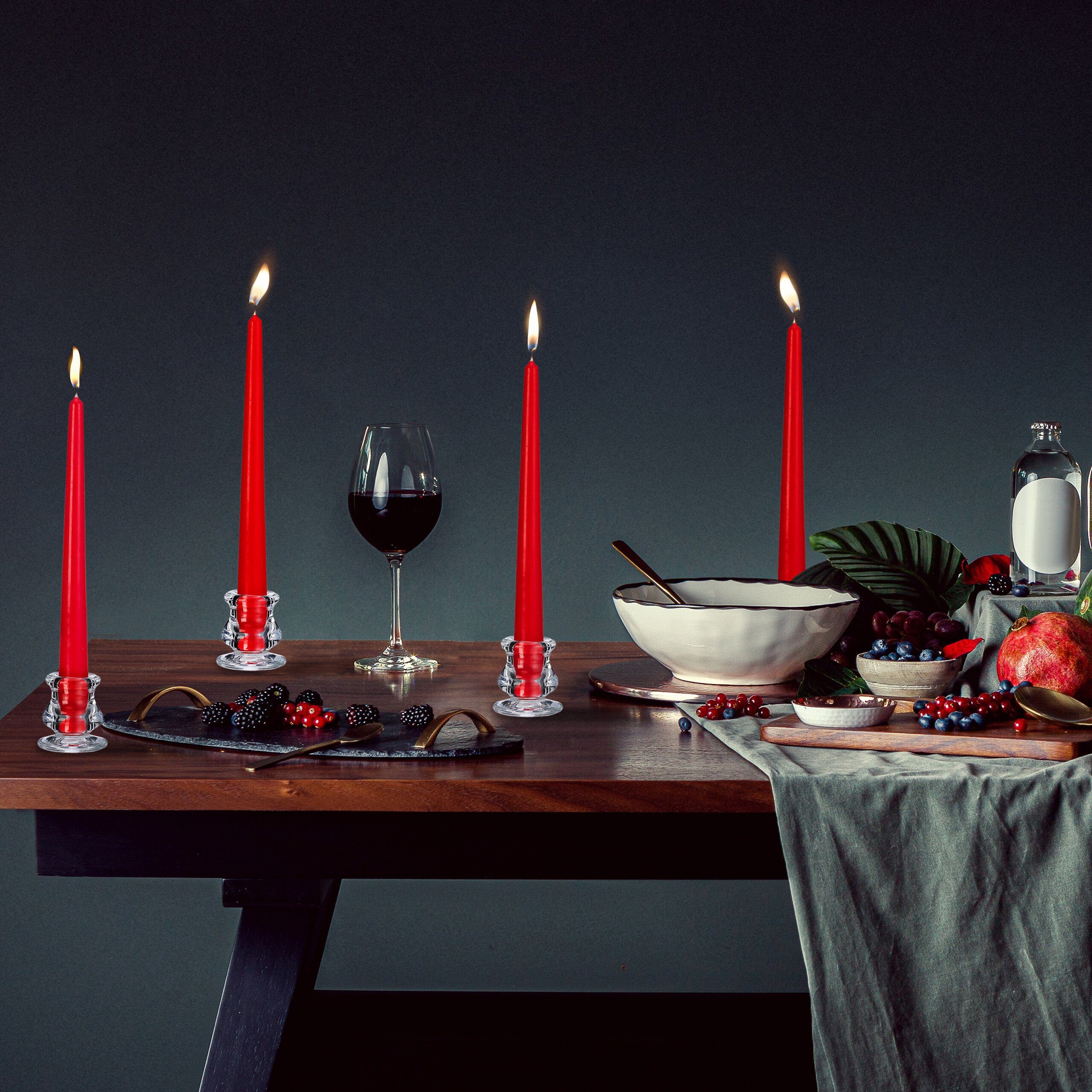 relaxdays Kerzenständer Stabkerzenhalter aus Glas 6er günstig online kaufen