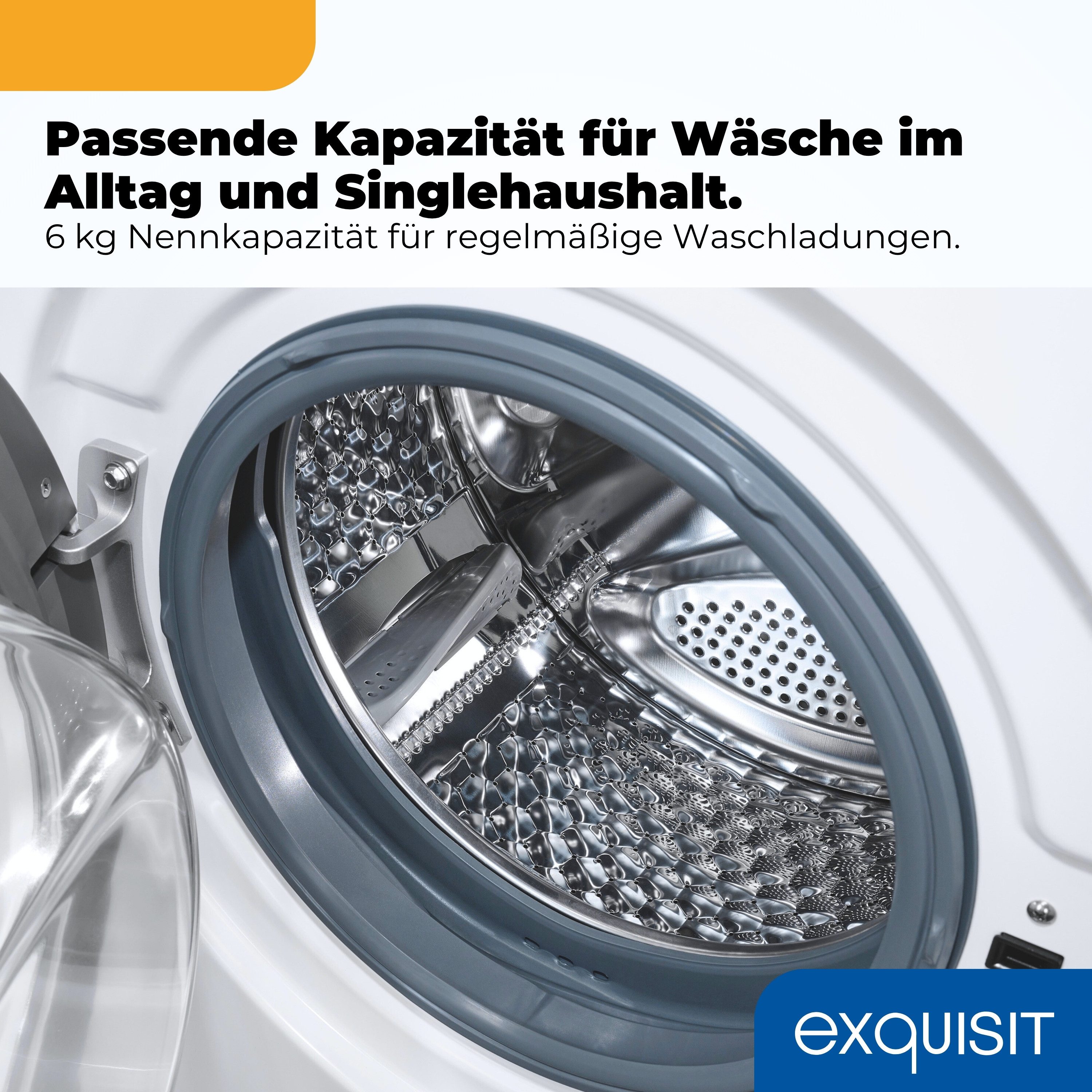 exquisit Waschmaschine WA56110-020A, 6 kg, 1000 U/min, Zuverlässige 6-kg-Waschmaschine mit einfacher Bedienung – Bild 5 von 5