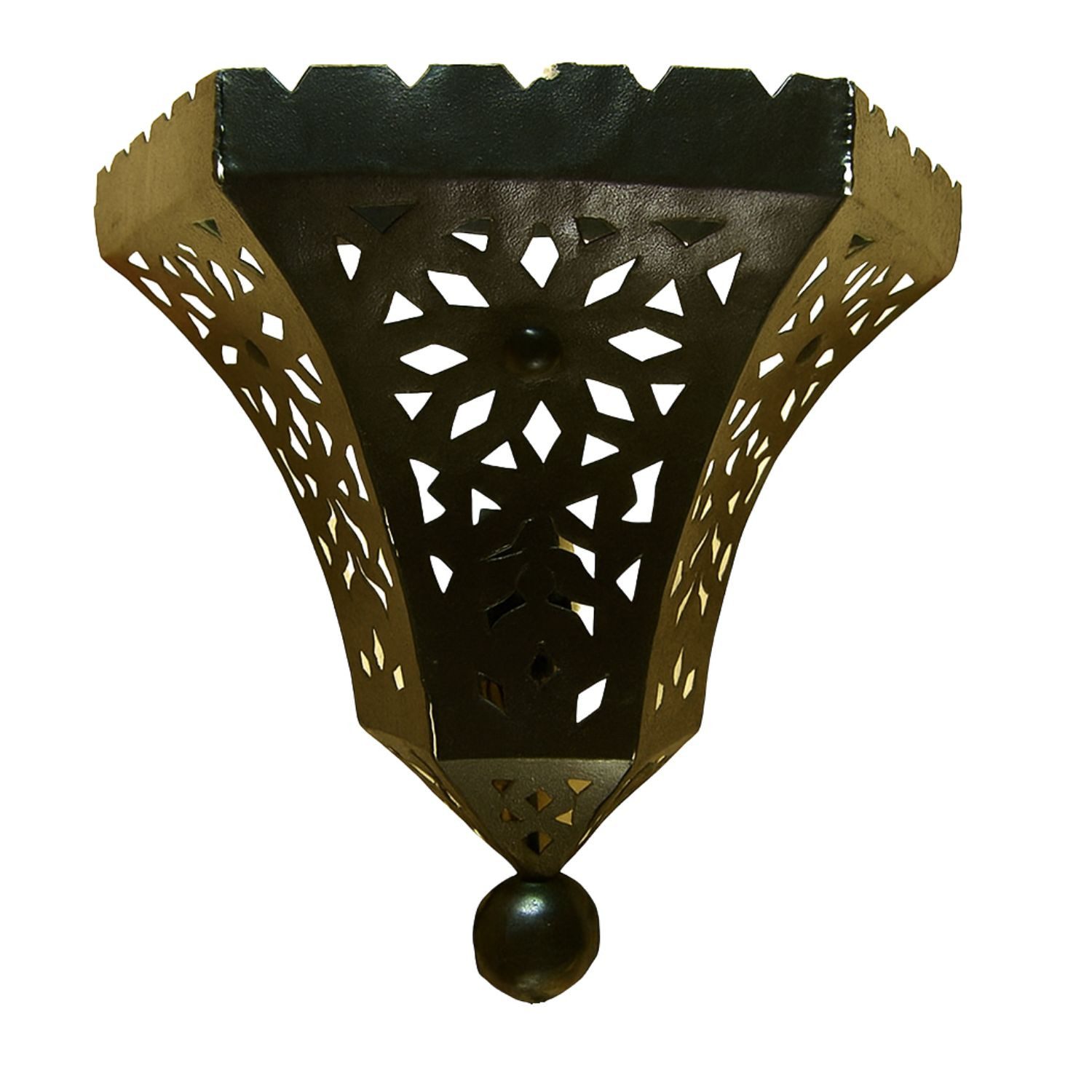 Marrakesch Orient & Mediterran Interior Wandleuchte Orientalische Wandlampe Deina handgefertigt aus Eisen in Rost 28 cm, Handarbeit