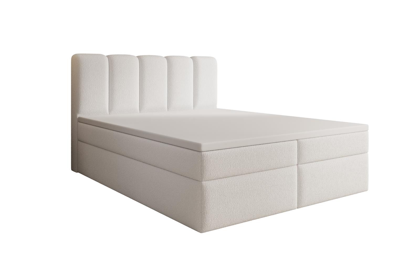 Compleo Boxspringbett mit hohem Schlafkomfort "BELLO" von 120 bis 200x200 cm, luxuriöses Bett mit Stauraum und gepolstertem Kopfteil