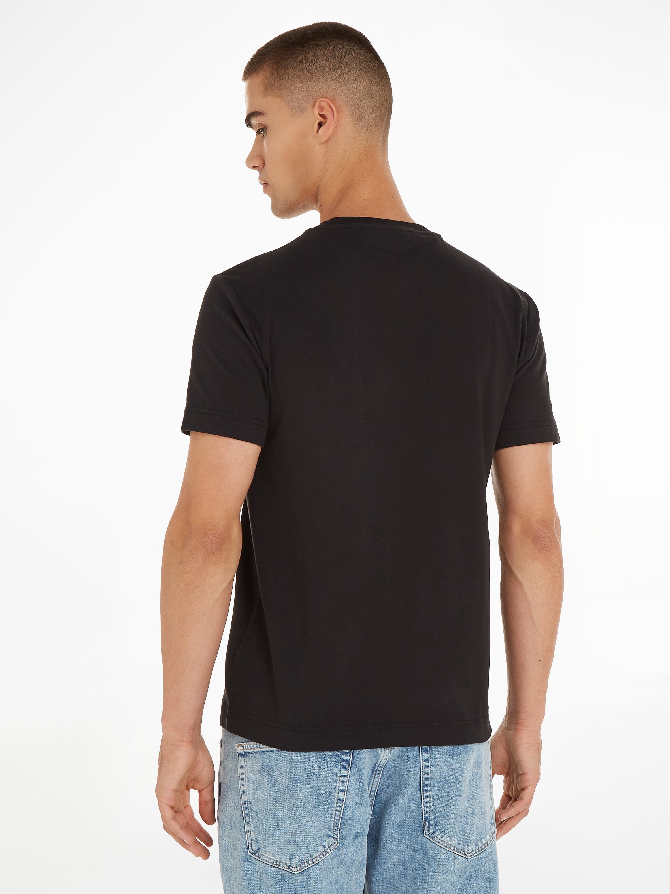 dickem T-Shirt Micro Klein Logo Winterjersey aus schwarz Calvin
