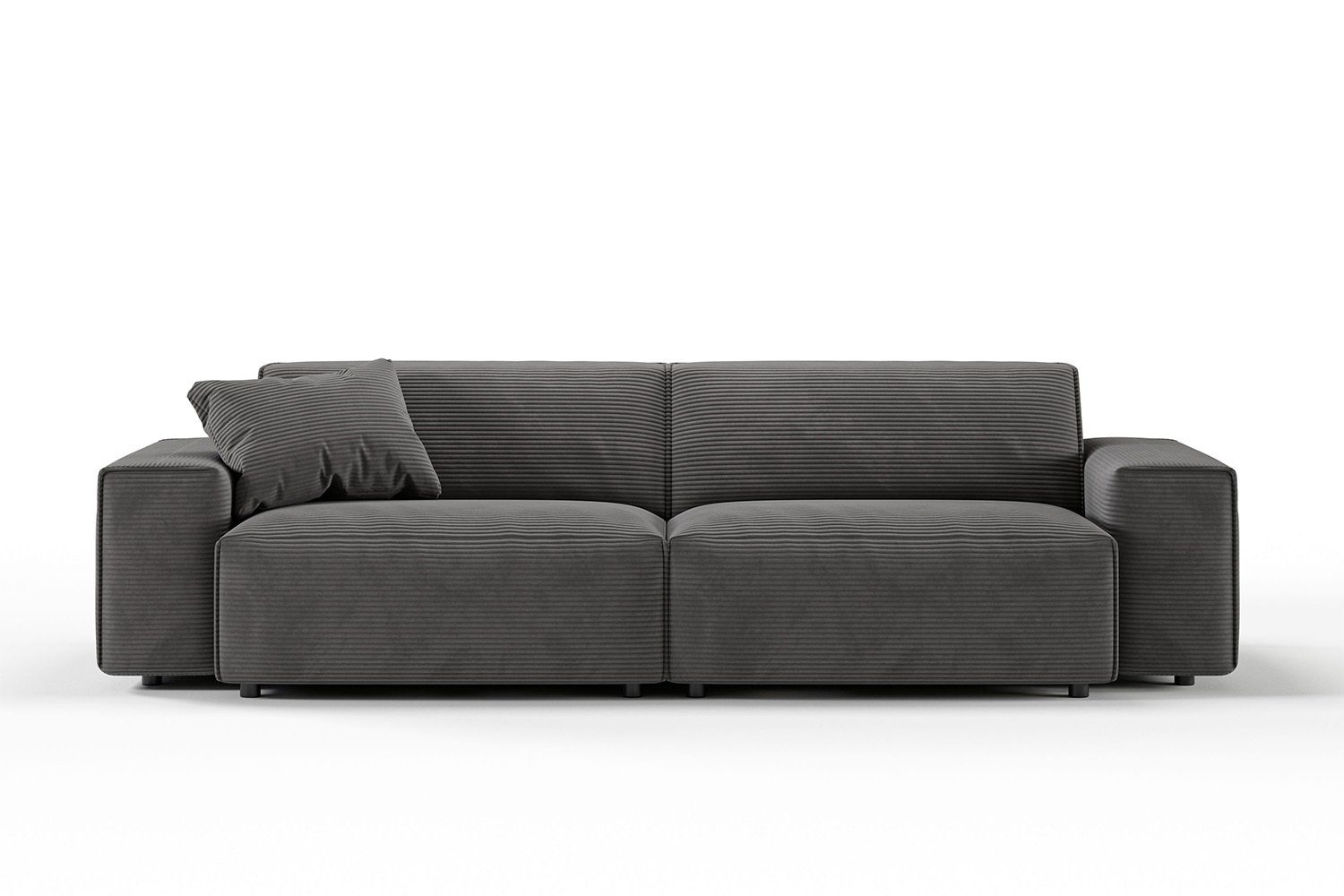 Cord KAWOLA grau 3-Sitzer grau versch. Sofa RANI, | Farben