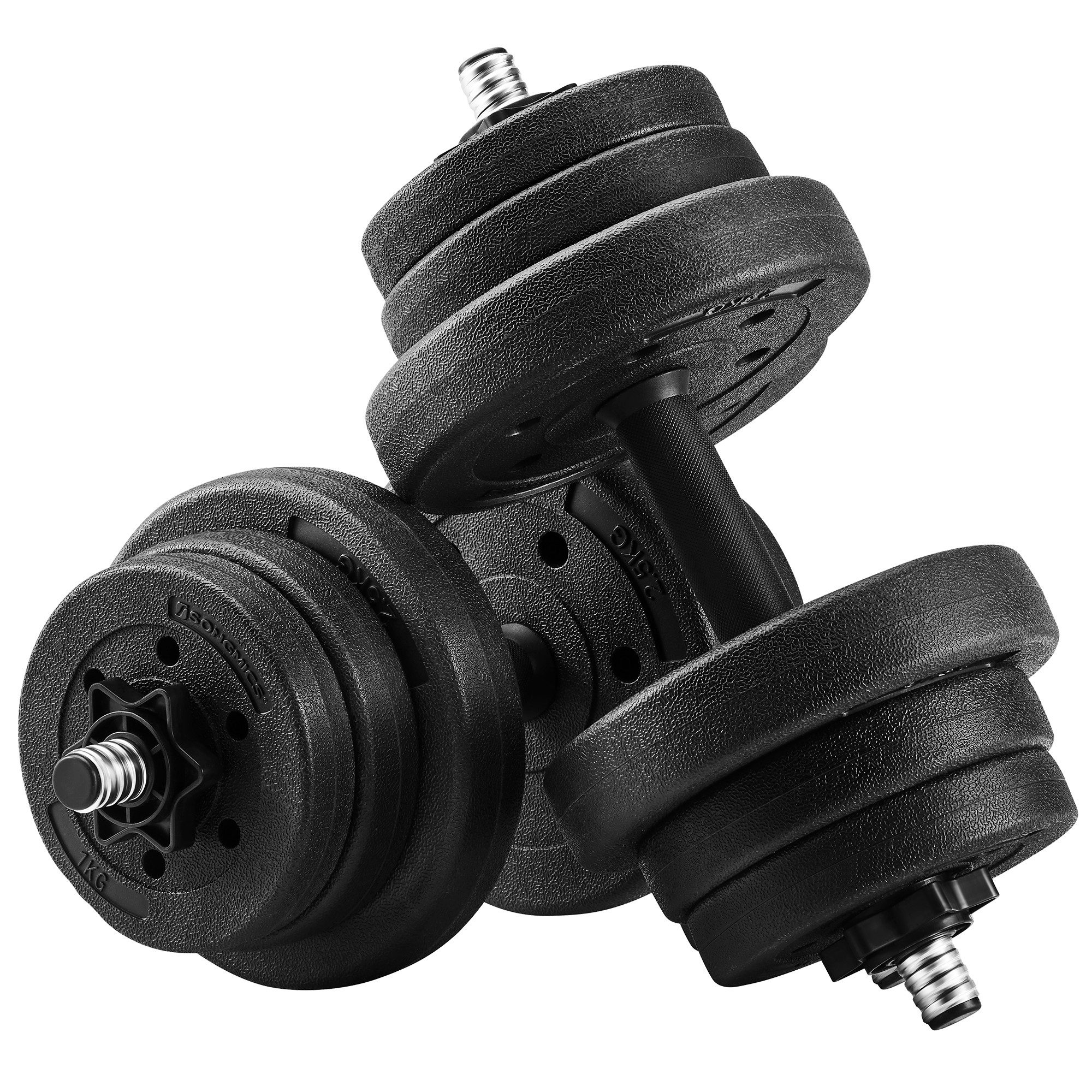 SONGMICS Hantel-Set Hanteln Kurzhanteln Hantelstangen, 2er Set, Gewichte und Sternverschlüsse gerändelt