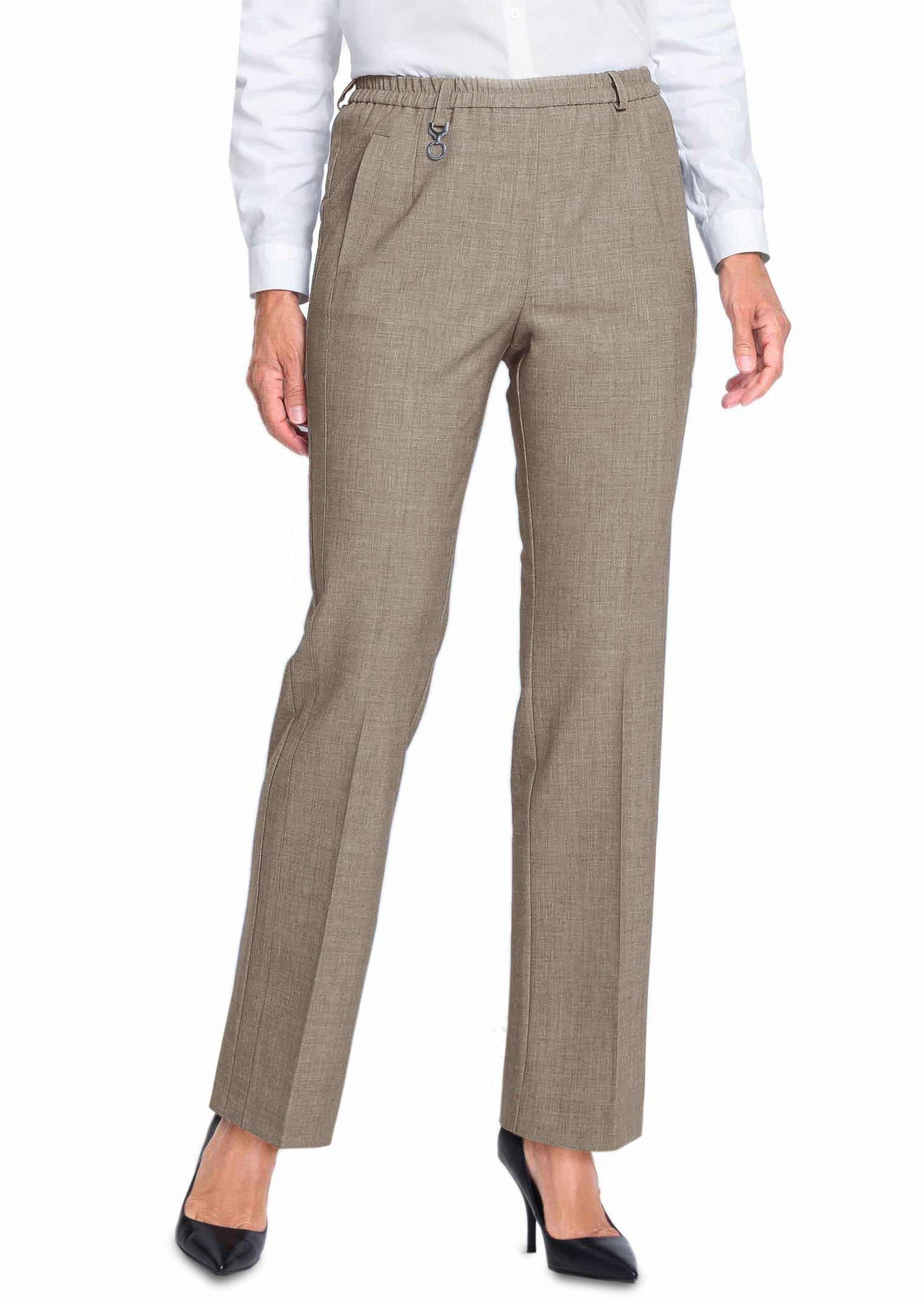 GOLDNER Schlupfhose Elegante Stretchhose mit Komfortbund Wollhose mit Eingriffstaschen, Bügelfalten und Knöchellänge