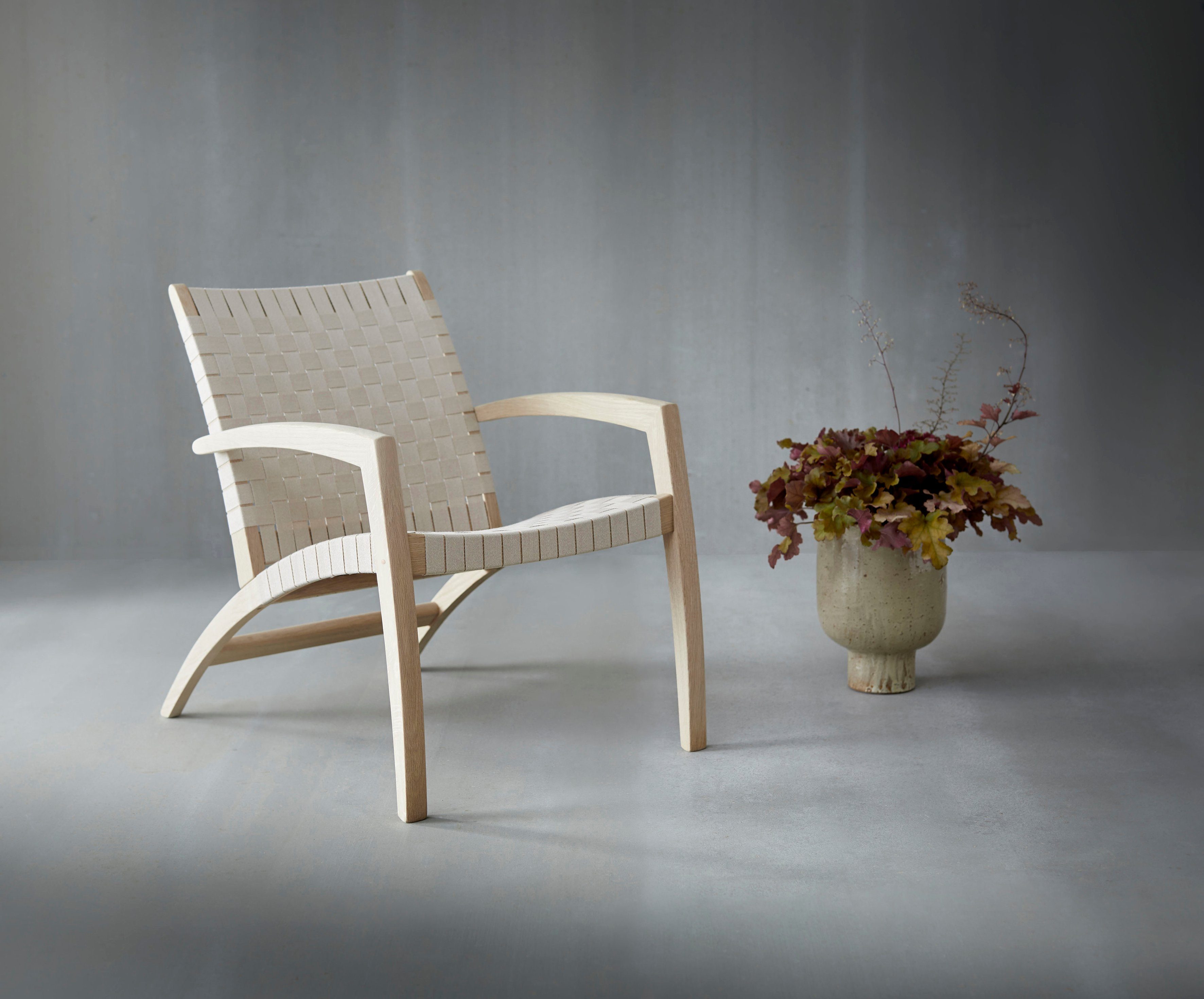 Hammel Furniture Loungesessel Findahl by Hammel Luna, aus massiver Eiche, Sitz und Rückenlehne aus geflochtenem Gurtband