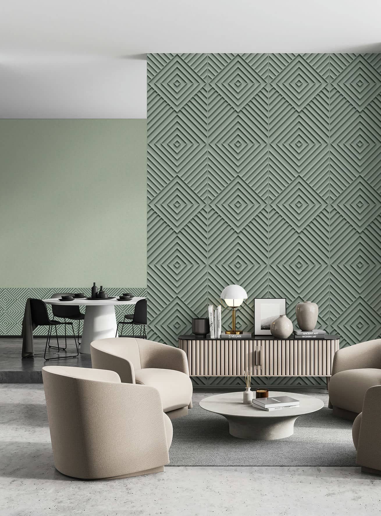 Marburg Vliestapete Optic Opulence, 3D-Optik, moderne Vliestapete für Wohnzimmer Schlafzimmer Küche