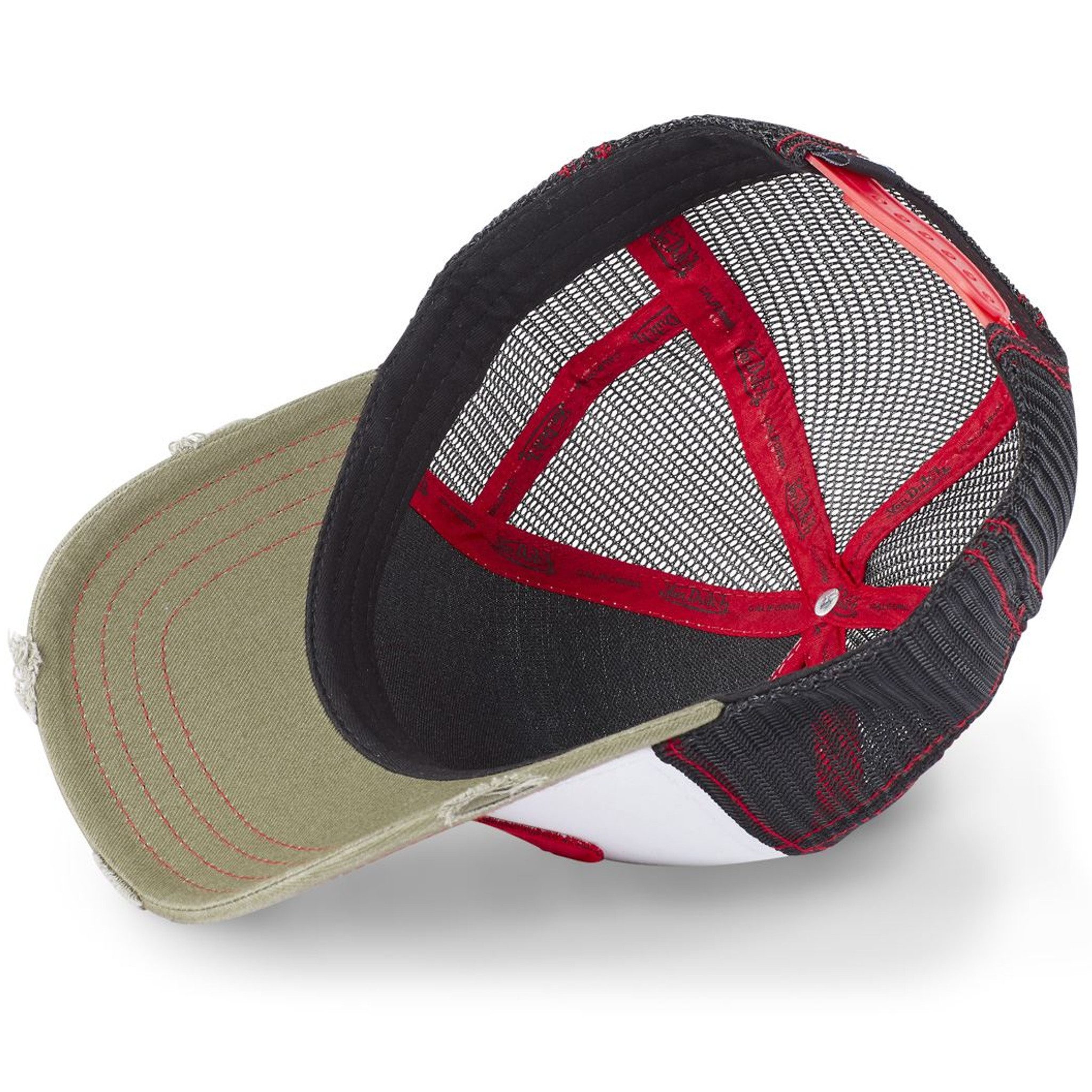 Von Dutch Trucker Cap Von Dutch Originals Trucker Cap - SUMMER Baseball Mesh khaki/red (Basecap, Basecap, Meshcap, Trucker Kappe) Used-Look – Bild 5 von 5
