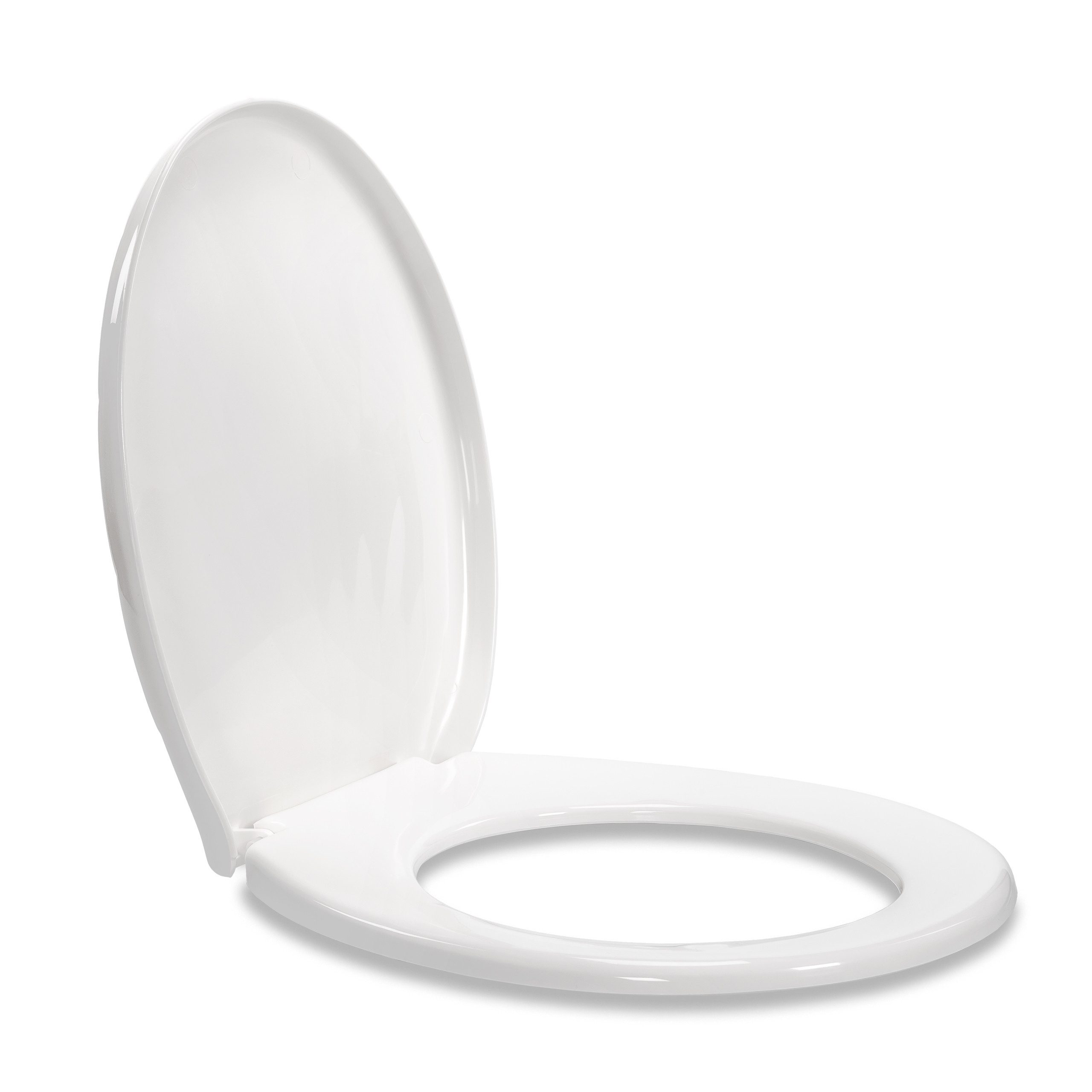SANITOP WINGENROTH WC-Sitz Thermoplast WC-Sitz in Muschel-Form, weiß, Standard O-Form, universal Toilettendeckel, Toilettensitz überlappend