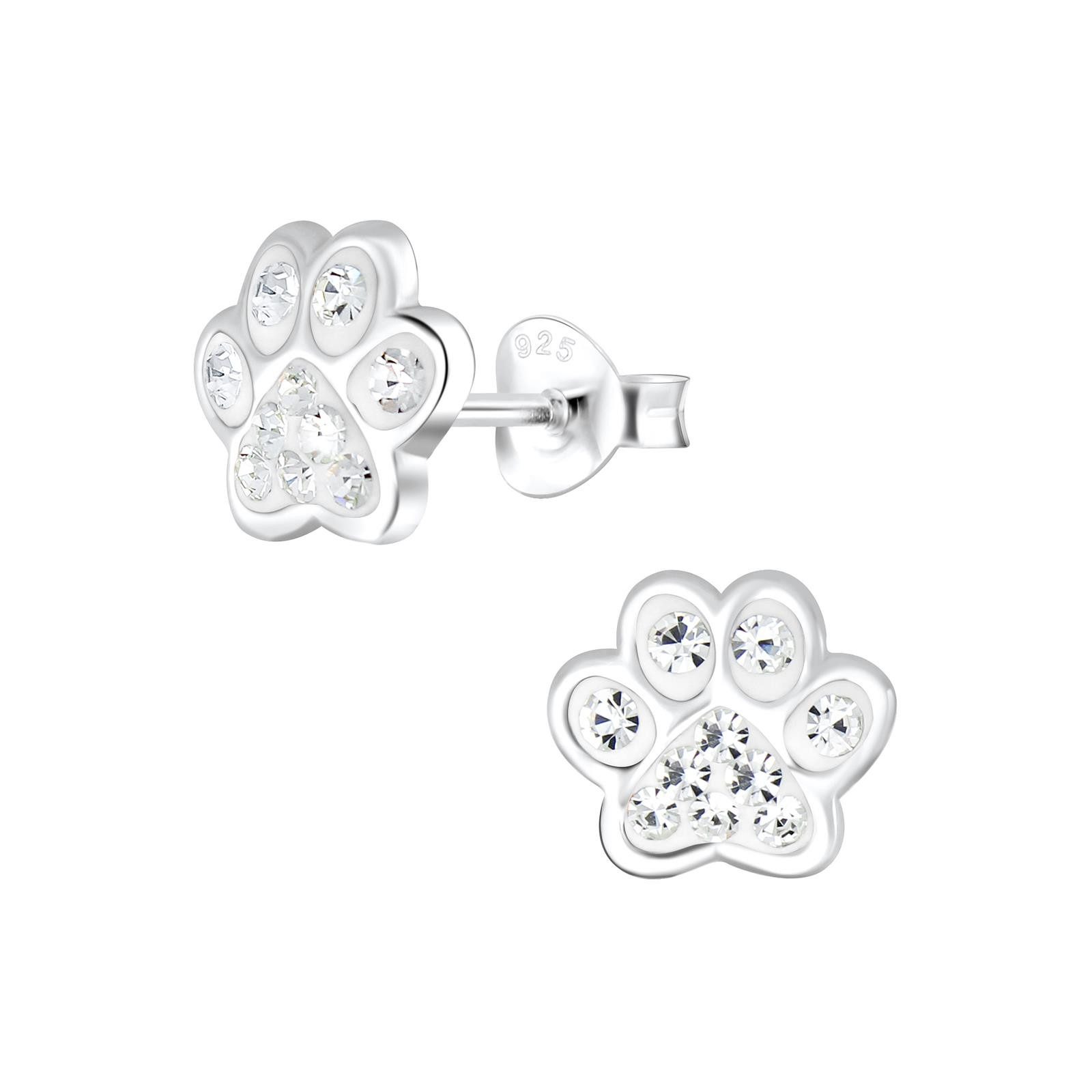 Ohrring-Set Pfotenabdruck Kinderohrringe 925 Silber