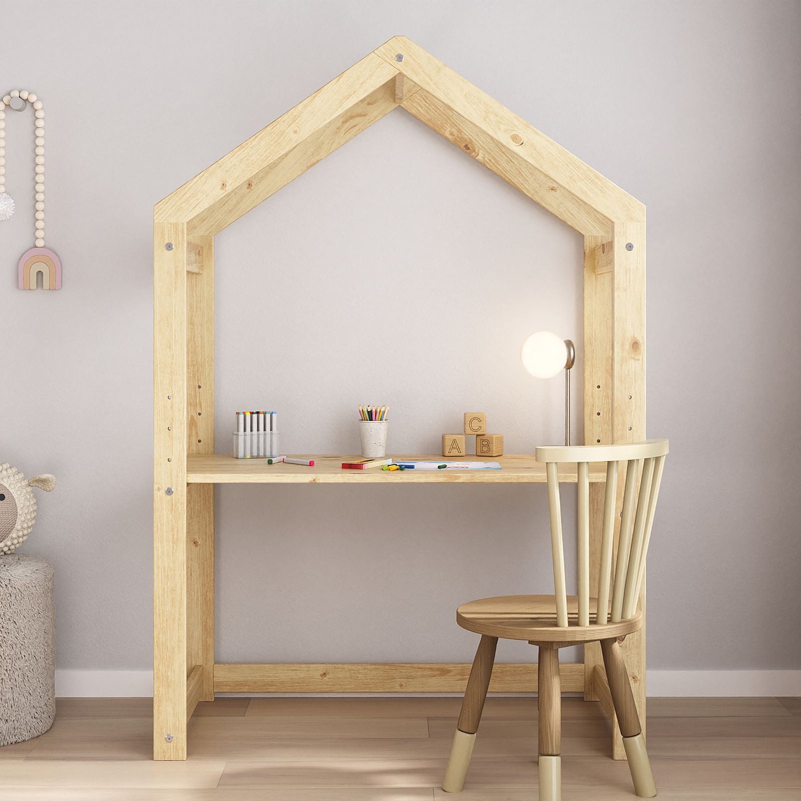 IDIMEX Kinderschreibtisch LIA, Kinder Basteltisch in Hausform, Maltisch höh günstig online kaufen