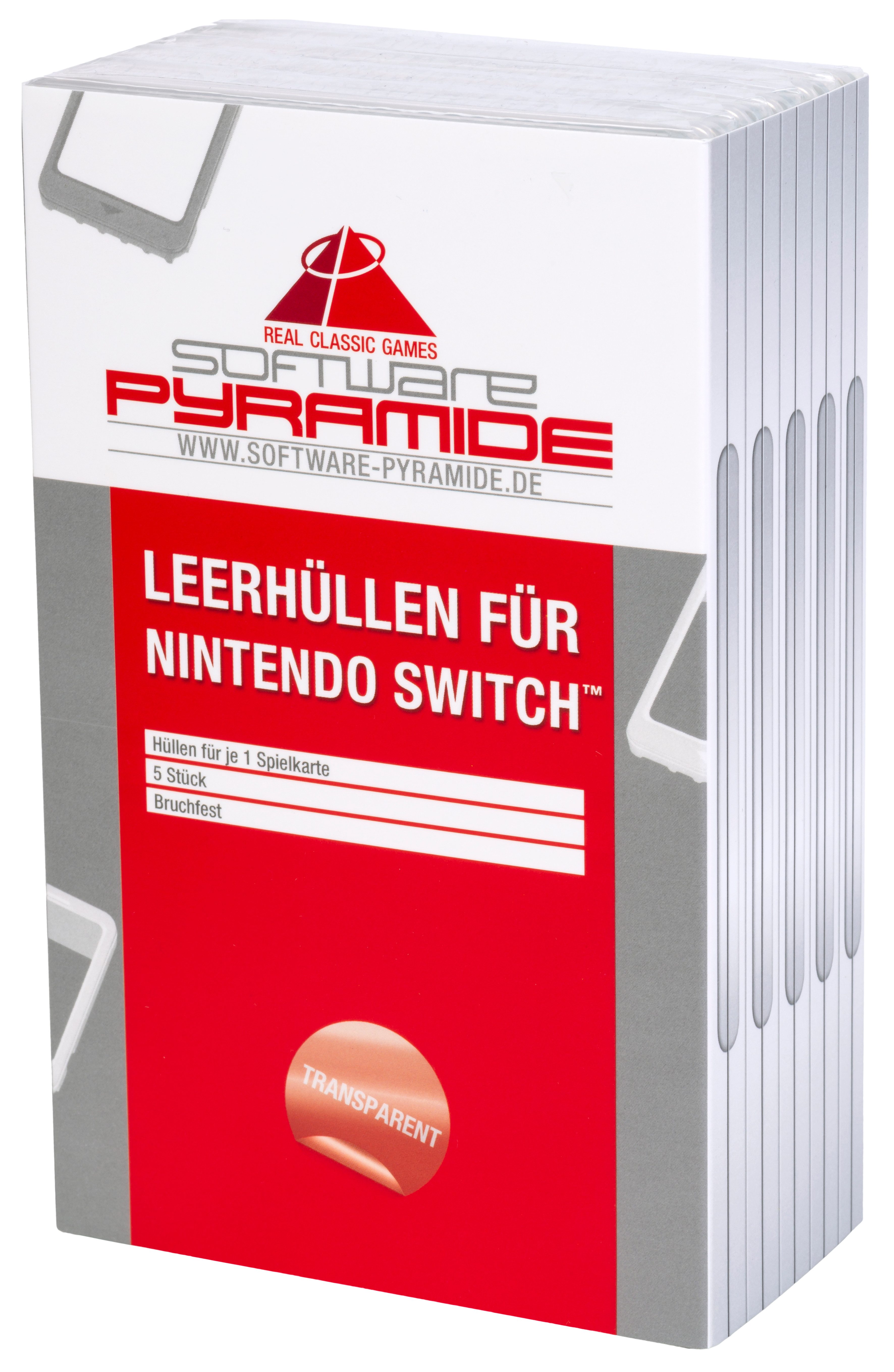 Software Pyramide CD-Hülle Nintendo Switch Leerhüllen 5er-Pack, transparent - Nintendo Switch (NE