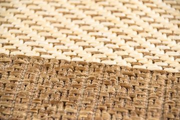 Outdoorteppich Teppich Modern Flachgewebe Kariert Sisal Optik Küchenteppich Küchenläufer Karo Design Braun Beige, Teppich-Traum, rechteckig, Höhe: 5 mm