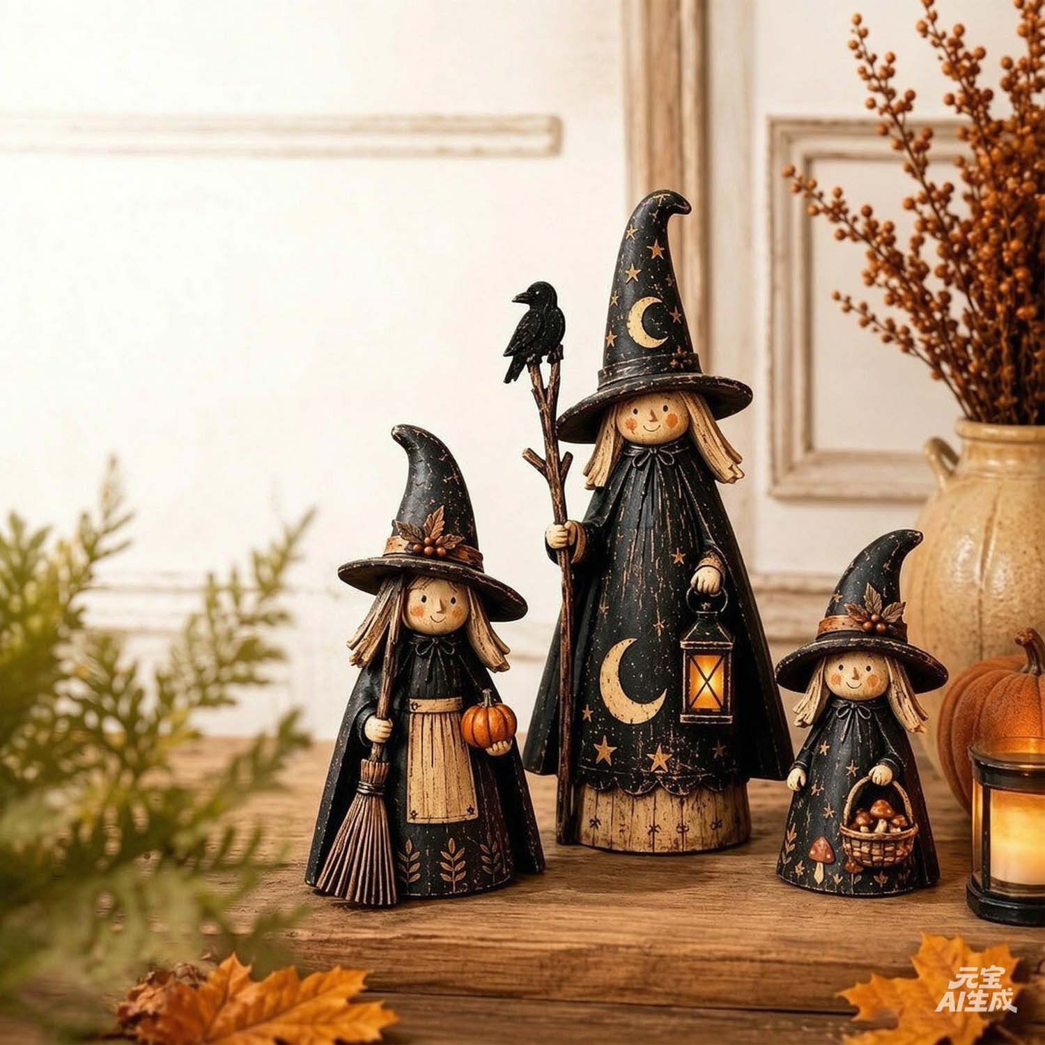 Bomiclss Dekoobjekt 3-teiliges Vintage-Halloween-Innendekorationsset, Herbstdekoration – Bild 5 von 5