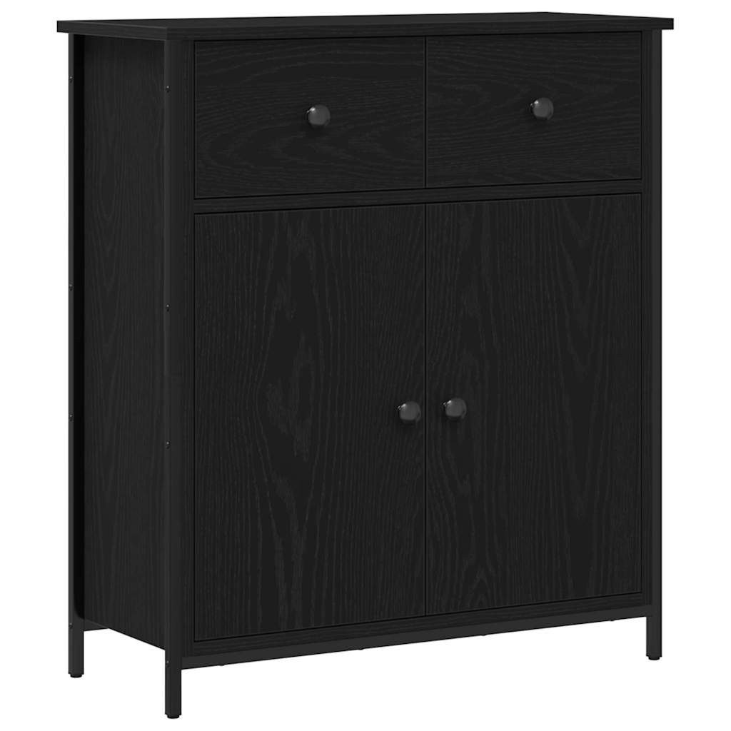 vidaXL Sideboard Sideboard Schwarz Eichen-Optik 70 x 30 x 80 cm Holzwerkstoff (1 St)