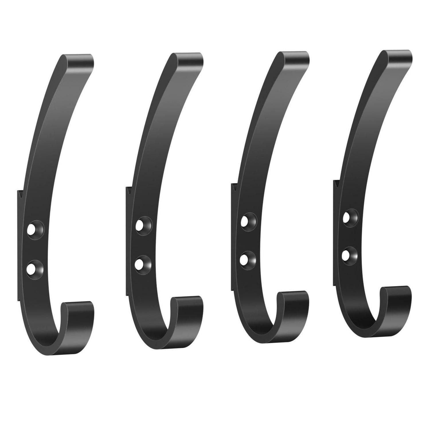 LuxusKollektion Wandhaken Garderobenhaken Schwarz 4er-Set, (4-St)