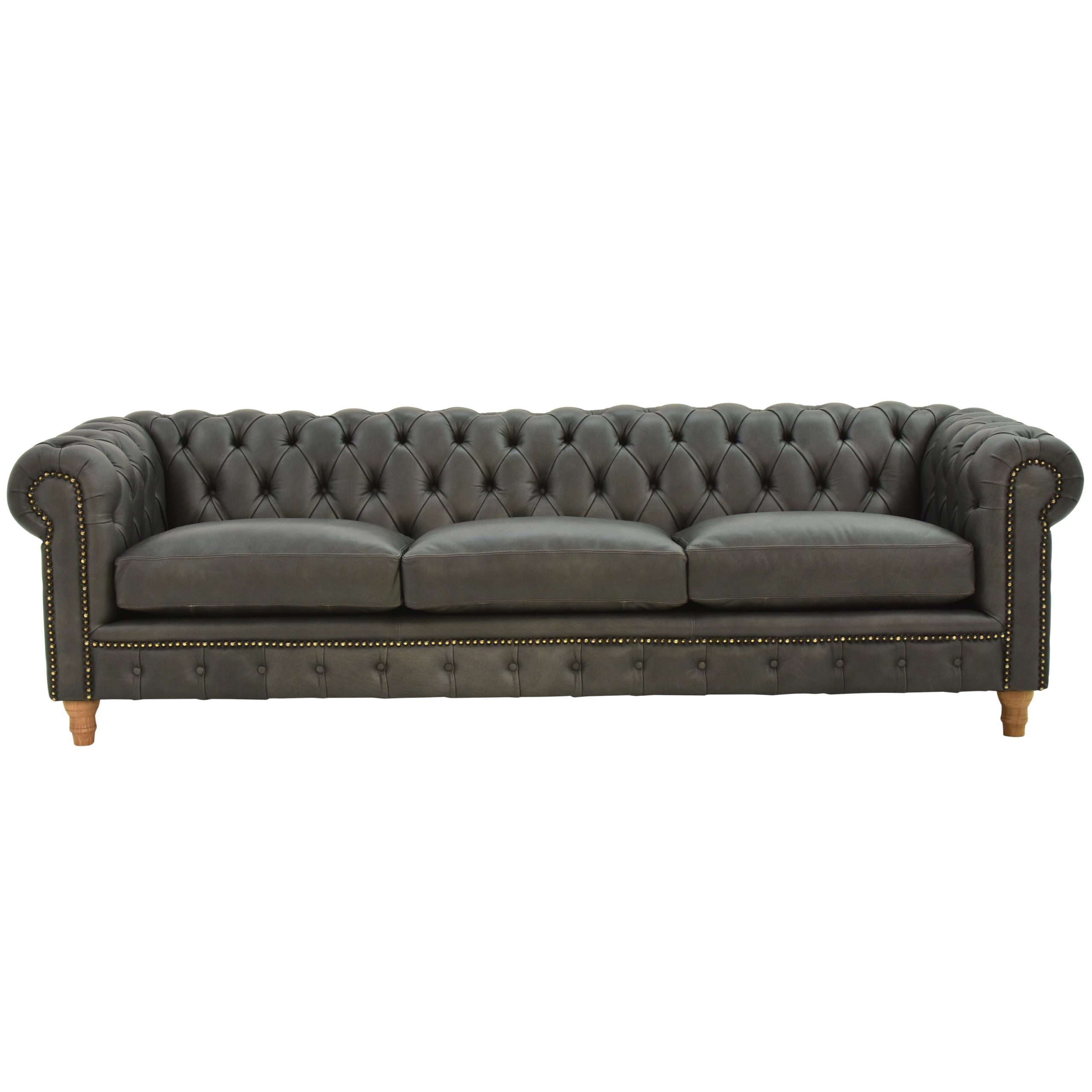 JVmoebel Sofa Design Leder Sofa Couch - Chesterfield Polster Dreisitzer, Made in Europe