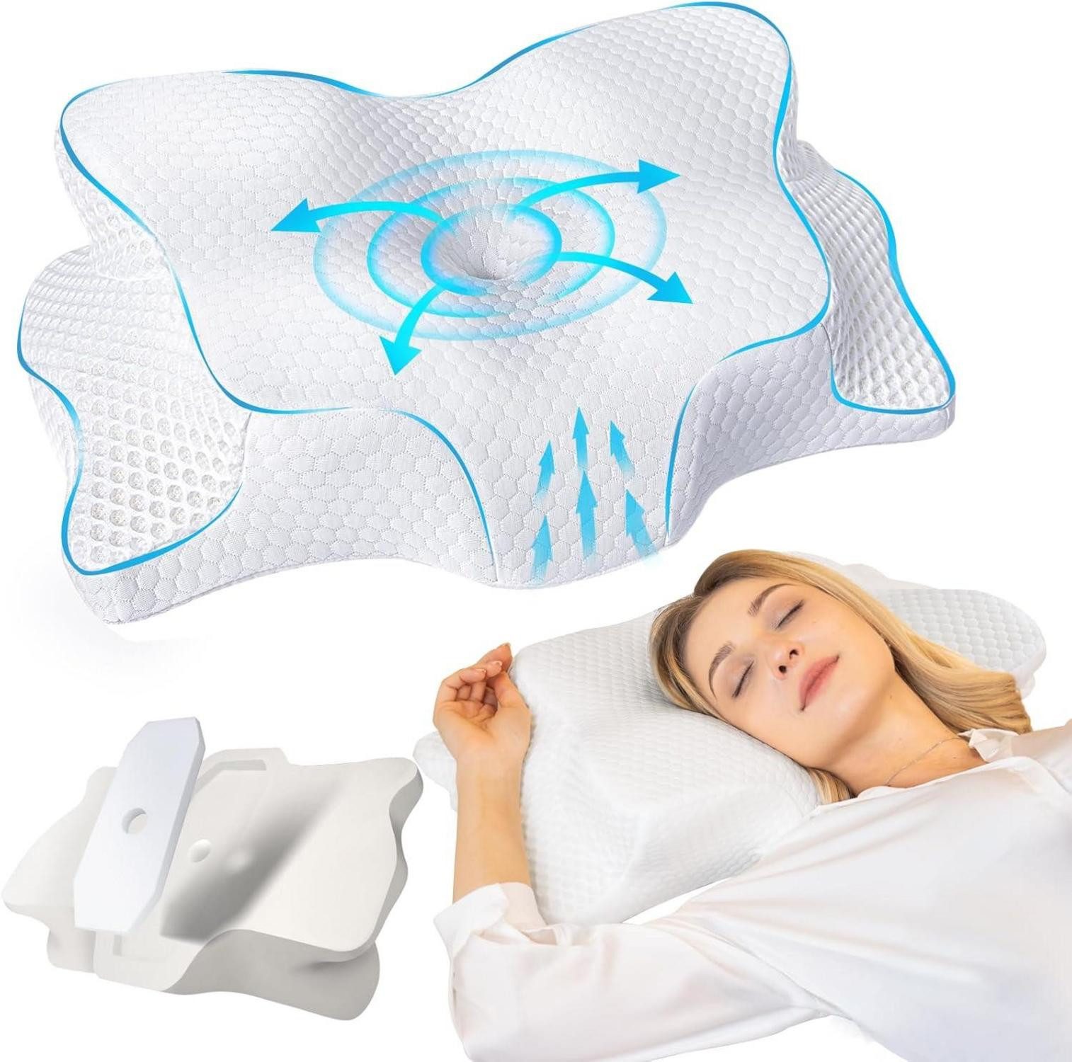 Lagerungskissen Nackenkissen Memory Foam ergonomisches Seitenschläferkissen mit