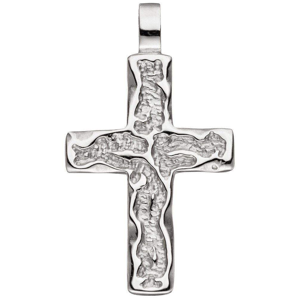 Kettenanhänger Anhänger Kreuz gehämmert aus 925 Silber