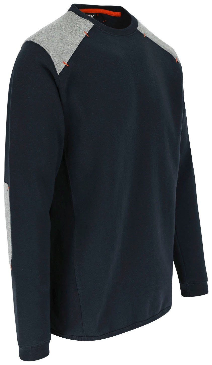 Herock Rundhalspullover Artemis Sweater Langes Tragegefühl - Kragen Rippstrick Rückenteil marine weiches 