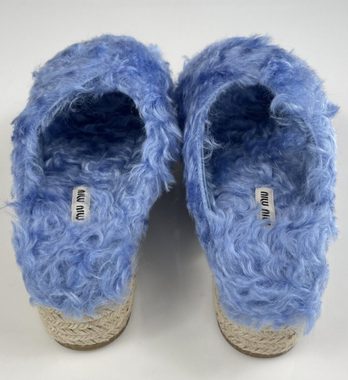 Miu Miu Miu Miu Wedge Shoes Shearling Espadrilles Sandals Plateau Sandalen Sandale