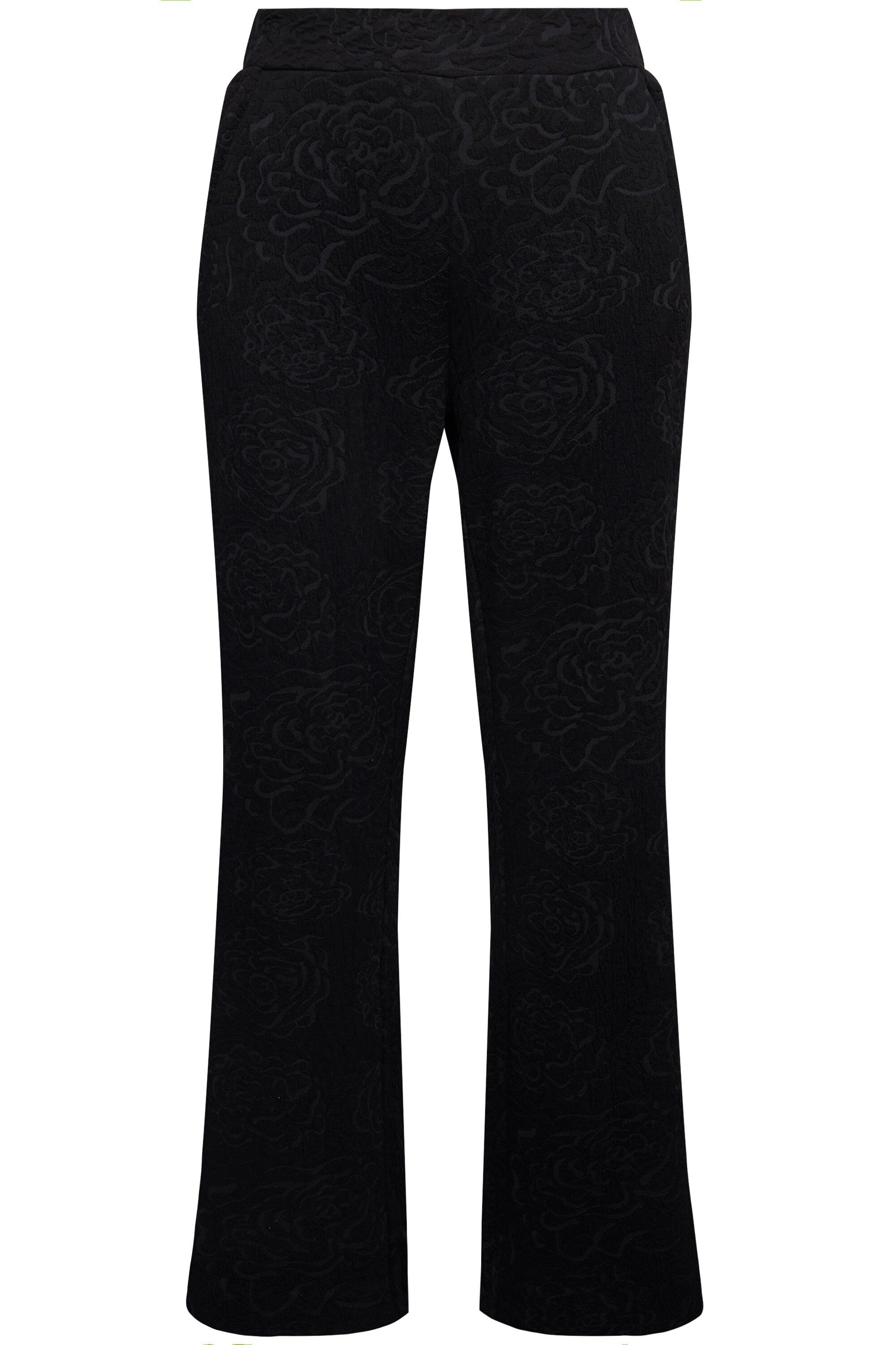 Ulla Popken Funktionshose Jacquard-Jerseyhose Blüten weites günstig online kaufen