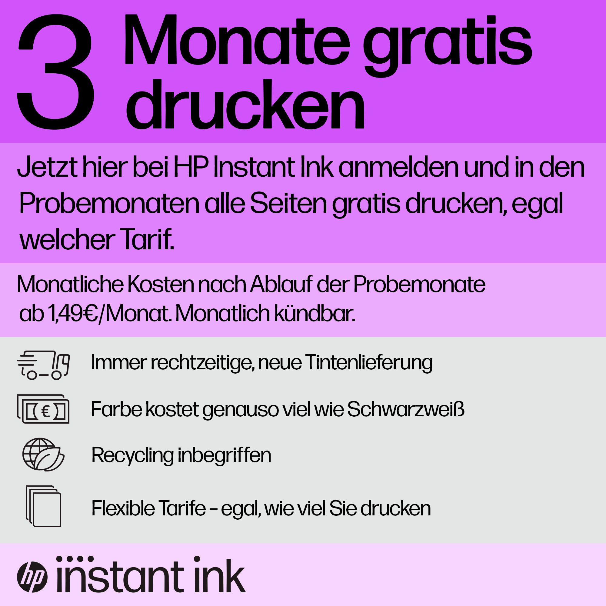 HP HP original Druckerpatrone 305 schwarz/black Tintenpatrone (3 Probemonate gratis* drucken)