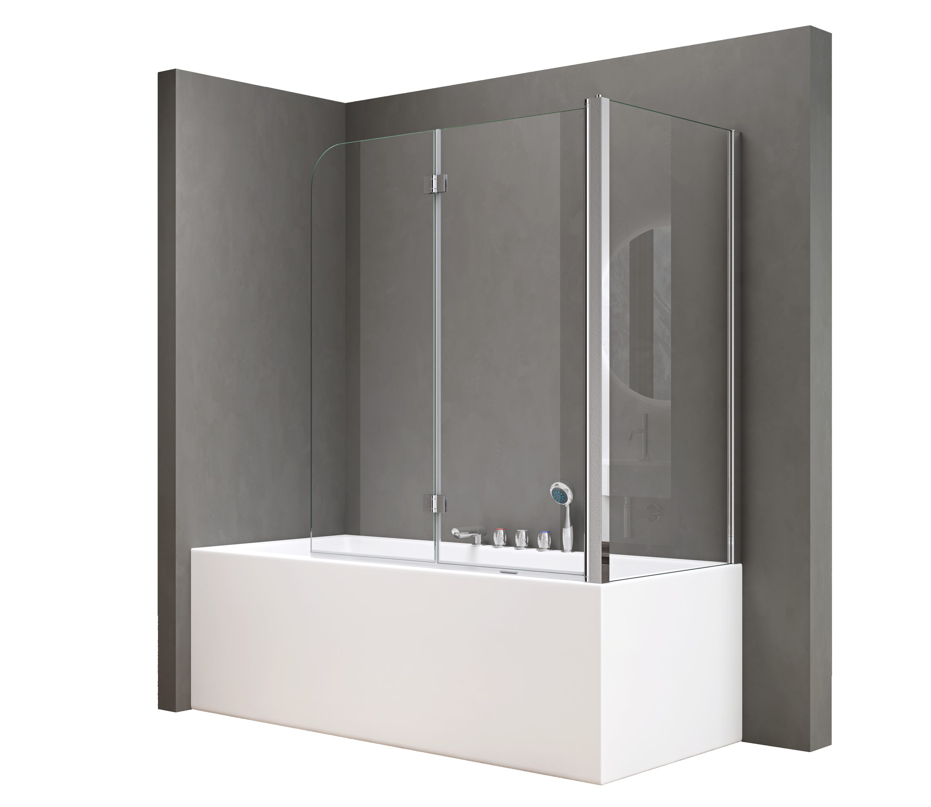 doporro Duschwand für Badewanne Badewannenaufsatz inkl. Nano-Versiegelung 6mm ESG-Glas, 6mm Einscheibensicherheitsglas, Selbstreinigende Nano-Beschichtung