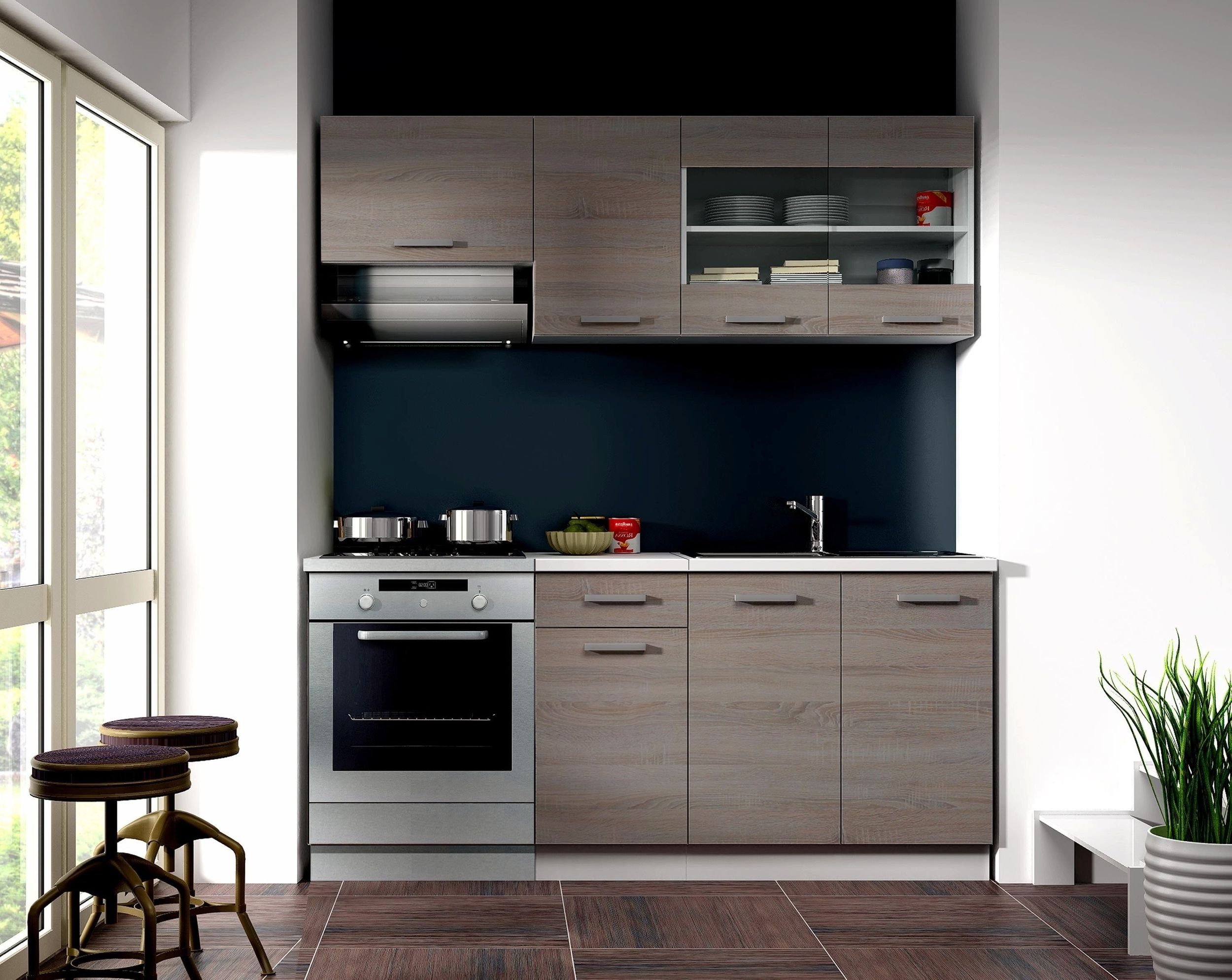 Küchen-Preisbombe Küchenzeile Dave 180 cm Küchenblock Einbauküche Singleküc günstig online kaufen