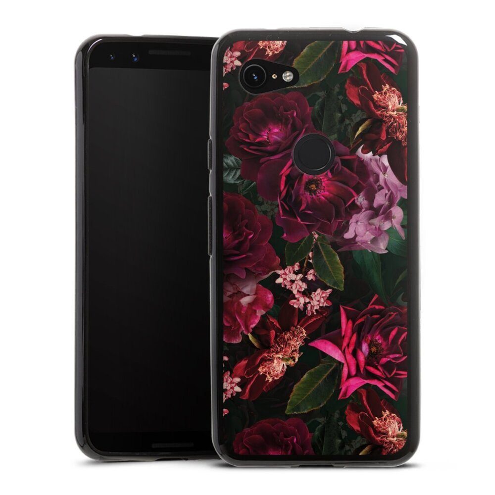 DeinDesign Handyhülle Rose Blumen Blüte Dark Red and Pink Flowers, Google Pixel 3a Silikon Hülle Bumper Case Handy Schutzhülle