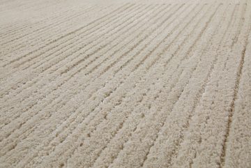 Teppich Sven, Wecon home, Höhe: 18 mm, Kurzflorteppich mit Streifen, Relief, Naturtöne, Wohn-, Schlafzimmer