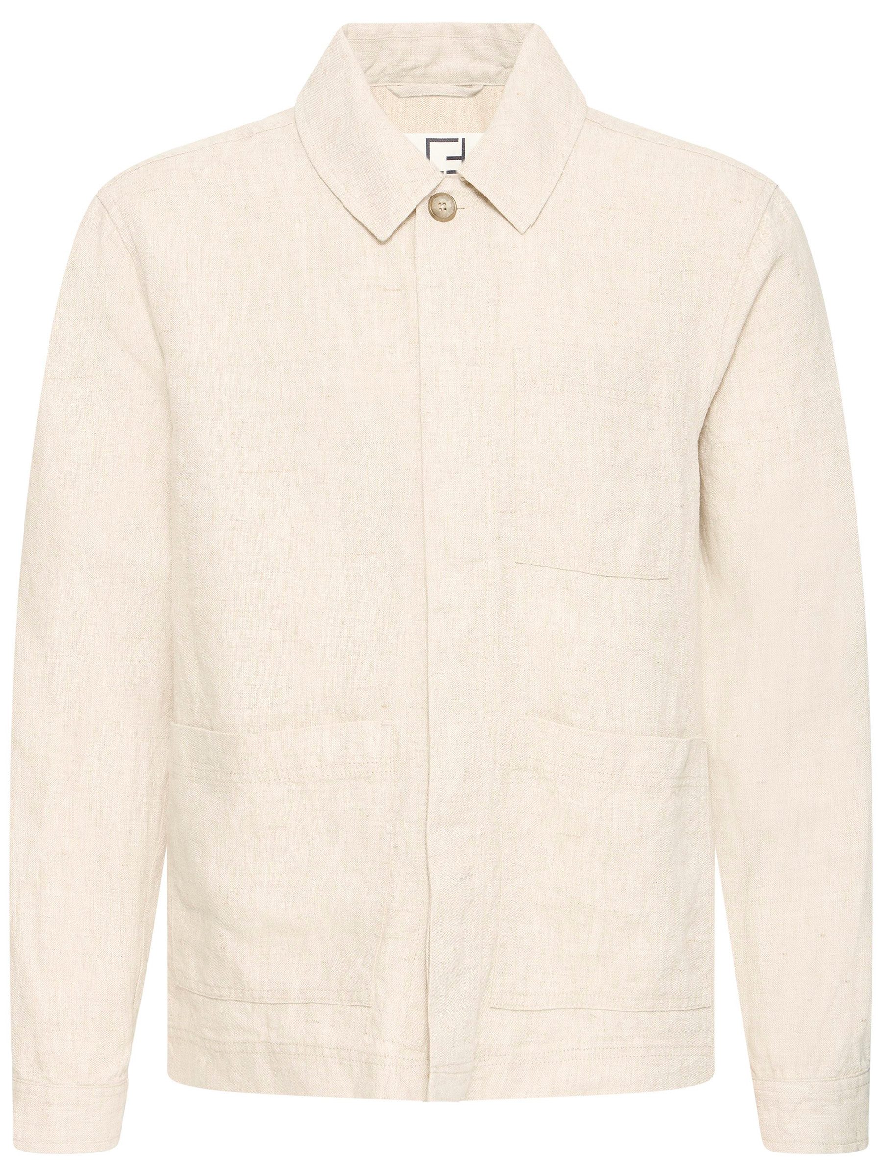 Casual Friday Langarmhemd Verdeckte Knopfleiste Gerade Passform Praktische Taschen (1-tlg) CFEVENSEN 0272 LINEN JACKET