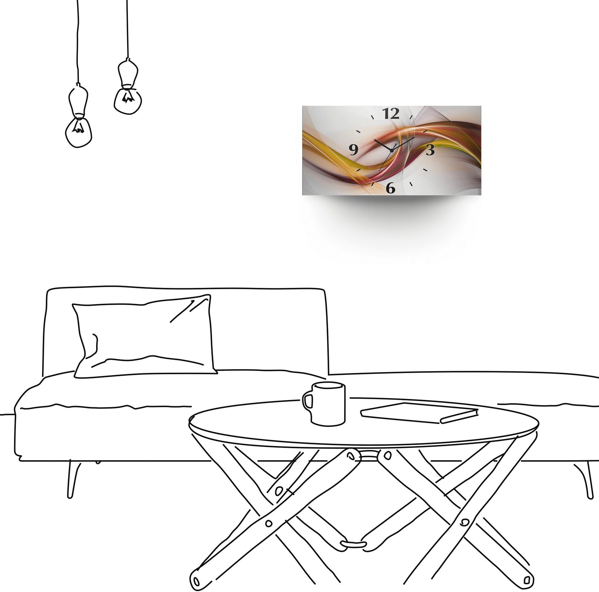 Artland Wanduhr »Abstrakes Design Orange« (in vielen Größen & Produktarten - Alubild / Outdoorbild für den Außenbereich, Leinwandbild, Poster, Wandaufkleber / Wandtattoo auch für Badezimmer geeignet)-kaufen