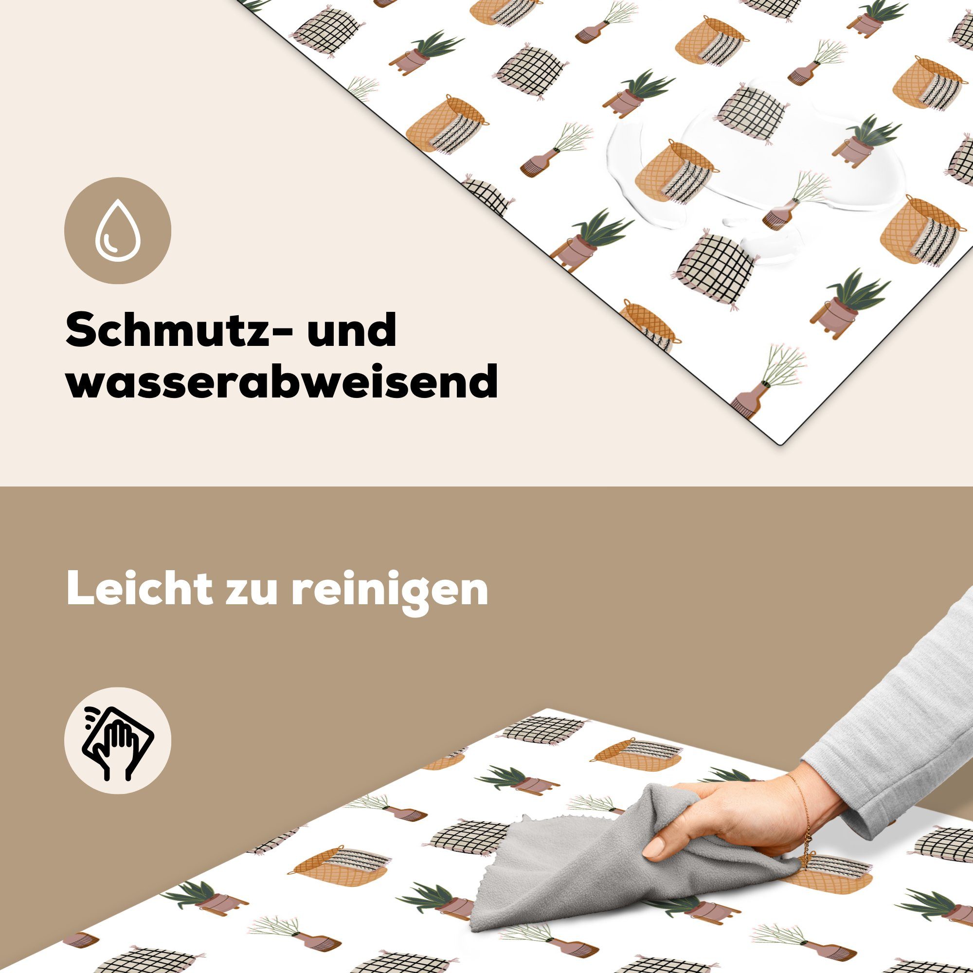 cm, küche Herdblende-/Abdeckplatte - - tlg), für MuchoWow Muster Arbeitsplatte Wohnzimmer (1 Ceranfeldabdeckung, Vinyl, 78x78 Objekte,