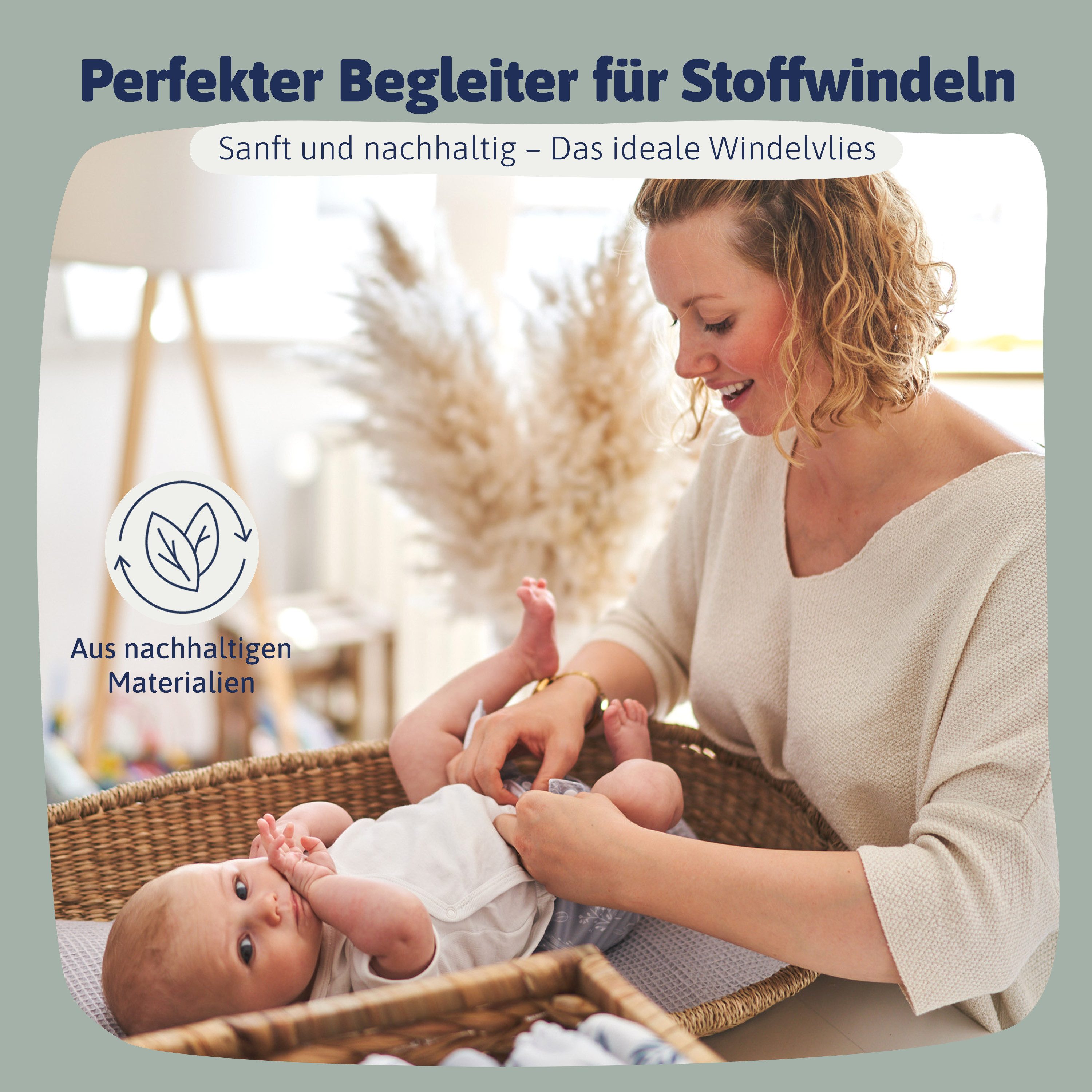 Hinzling Stoffwindeln Windelvlies – Windelvlies Rolle 100 Blatt – Windeleinlagen Baby