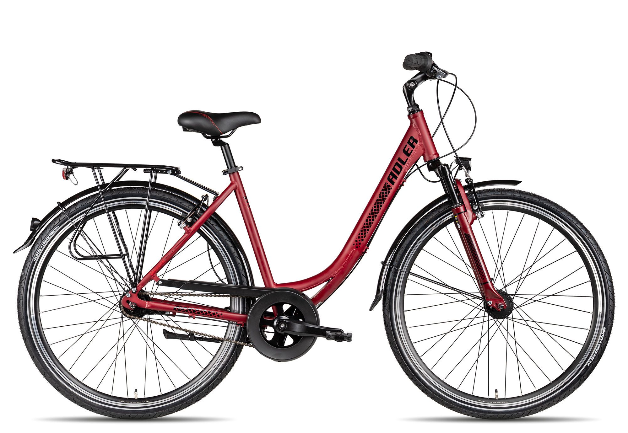 Adler Cityrad Verona NEXUS Wave, 7 Gang Shimano Nexus 7 Rücktritt Schaltwerk, Nabenschaltung Rücktritt, Nabenschaltung Rücktritt rot/orange
