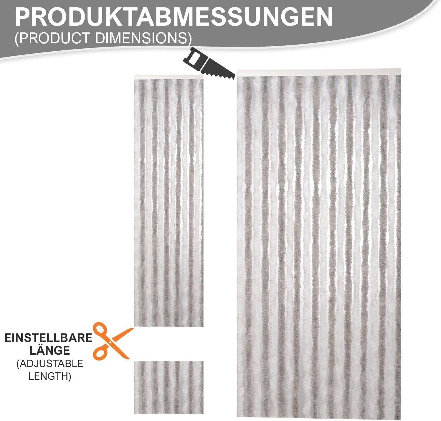 Defactoshop Insektenschutz-Vorhang Flauschvorhang Türvorhang Chenille Fliegenschutz Insektenschutz