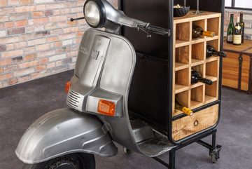 riess-ambiente Barschrank UPCYCLING SCOOTER 160cm silber / natur (Einzelartikel, 1-St) Wohnzimmer · Metall · Massivholz · für Alkohol · Motorroller · Retro