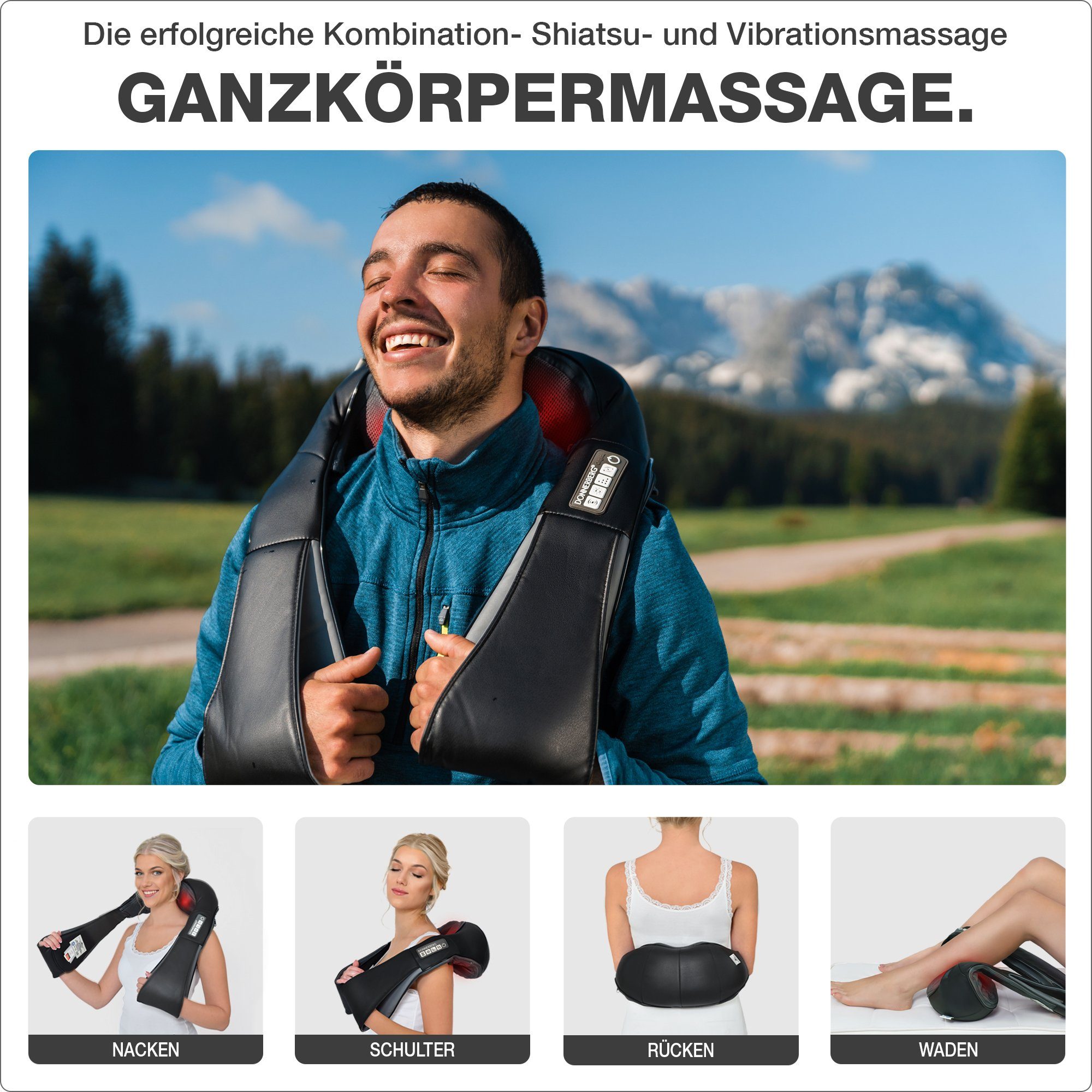 Donnerberg Nacken-Massagegerät NM-090, Das und 7 Jahre Samsung Garantie, mit Akku Original Wärme