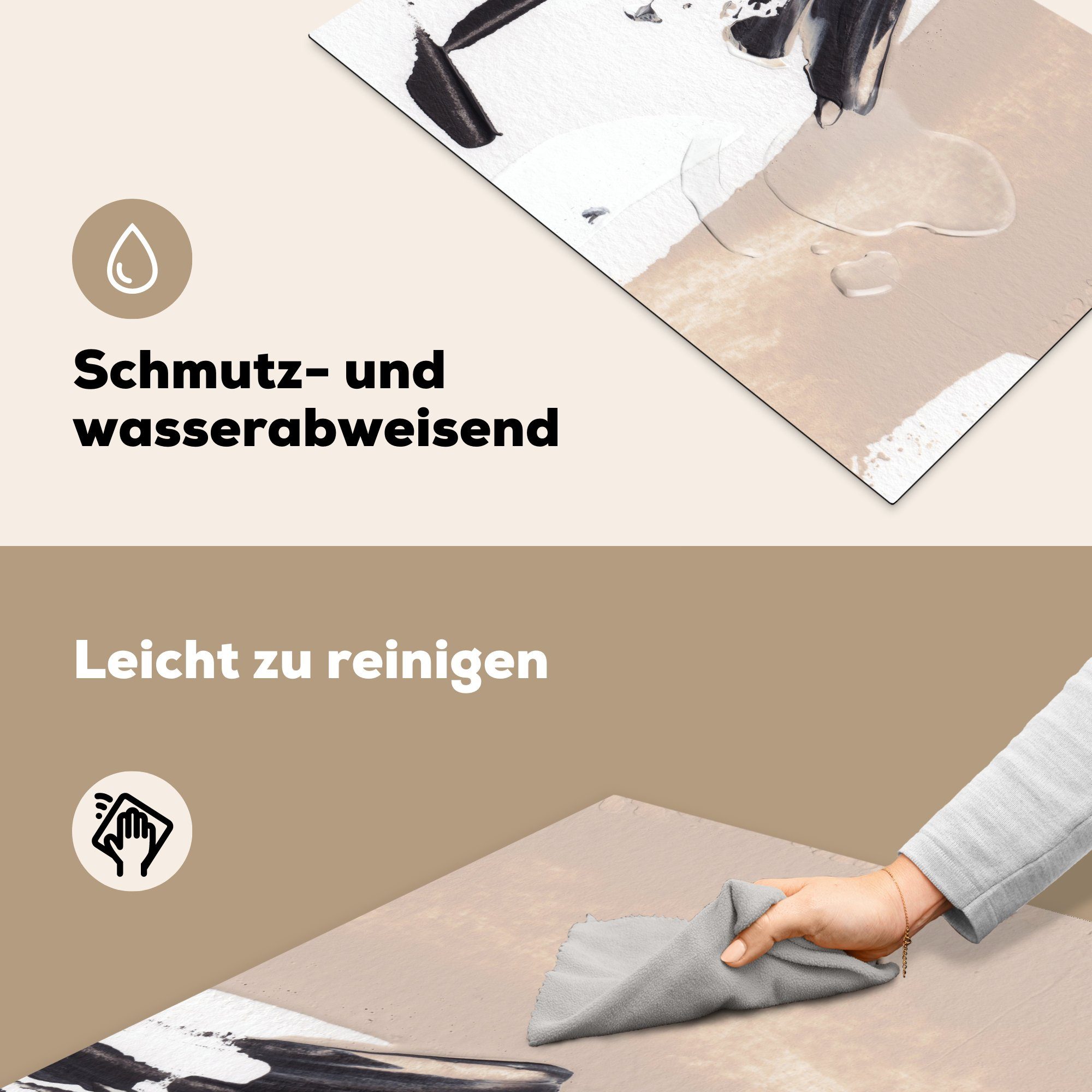 cm, tlg), Schutz 81x52 für Herdblende-/Abdeckplatte die Induktionskochfeld (1 küche, Design - Ceranfeldabdeckung Abstrakt, - Farbe Vinyl, MuchoWow