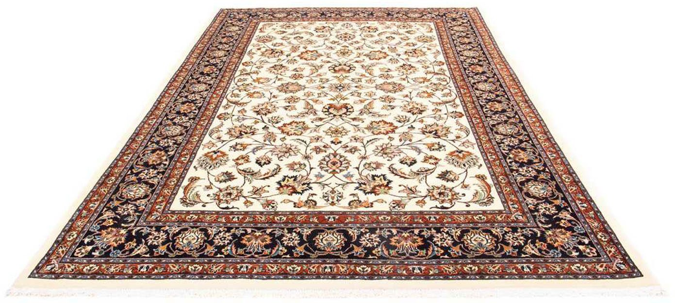 Wollteppich Kaschmar Blumenmuster Beige 289 x 197 cm, morgenland, rechteckig, Höhe: 10 mm, Unikat mit Zertifikat