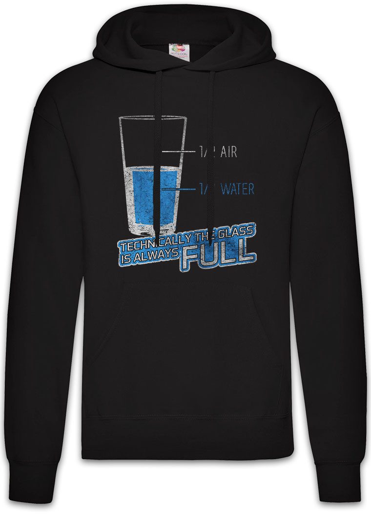 Hoodie Glas Always Full Herren Hoodie Optimist Optimistic Comedian Comedy Fun