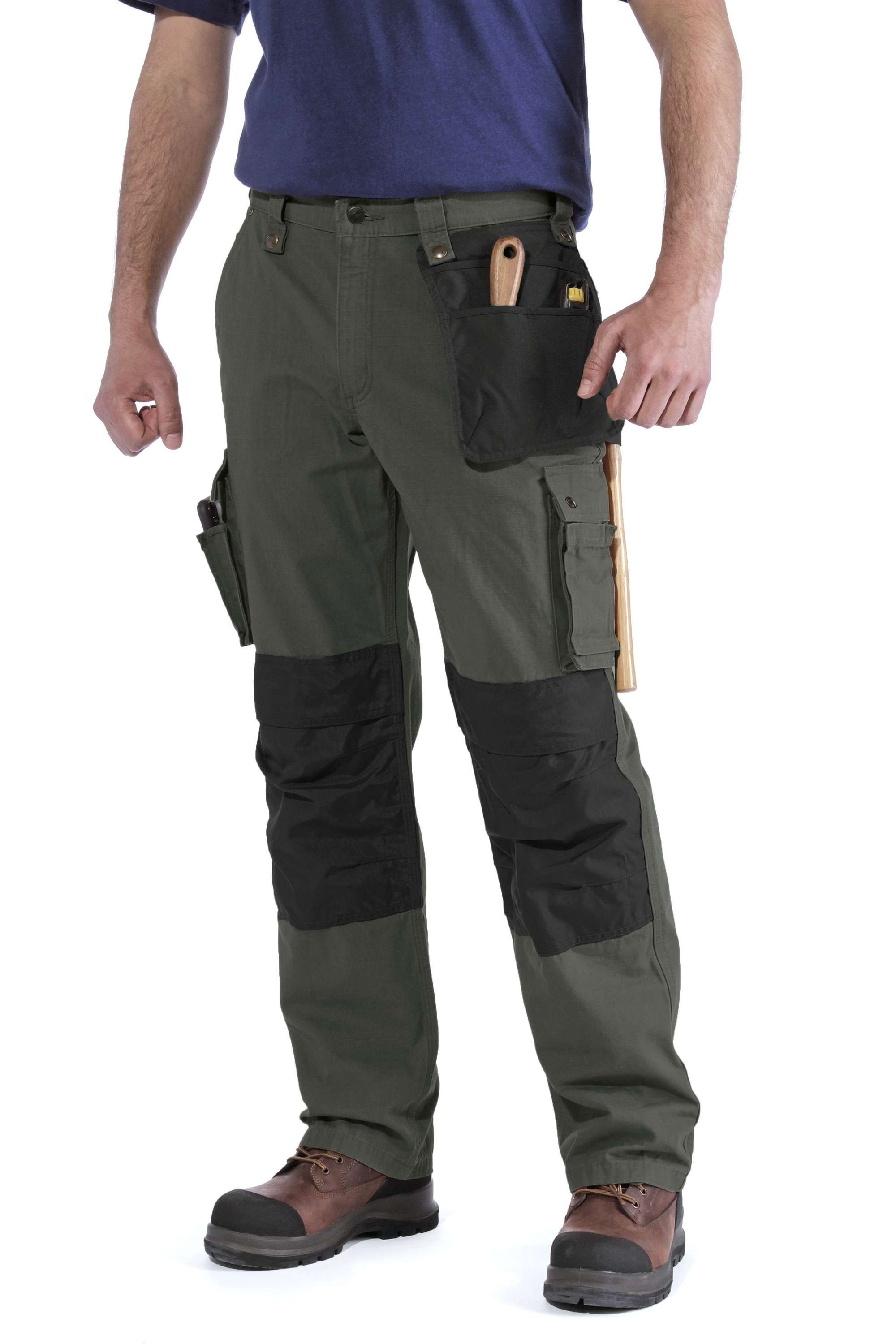 Zum supergünstigen Preis angeboten Carhartt Cargohose EMEA MULTIPOCKET RIPSTOP abknöpfbare moss rechte Utility-Vordertasche (1-tlg)