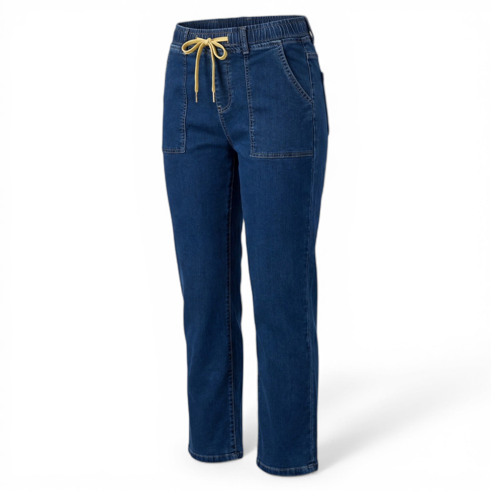 Cherry Berry Stretch-Jeans Bequeme Jeans Damen Straight Leg Jeanshose Gummizug erhältlich in 36 bis 46, Kurzgröße (maximale Körpergröße bis 1,68m) – Bild 2 von 5